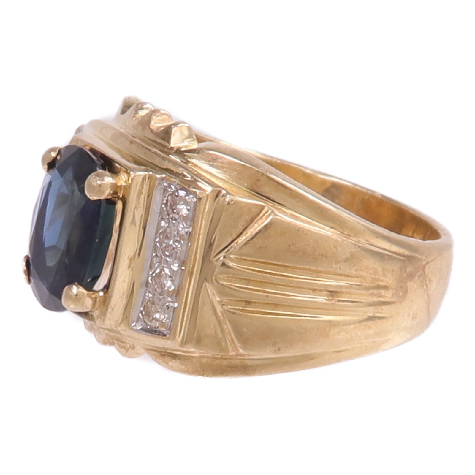 JEWELRY 18K黃金/白金Sapphire Diamond Ring藍寶石/鑽石戒指US#5.25