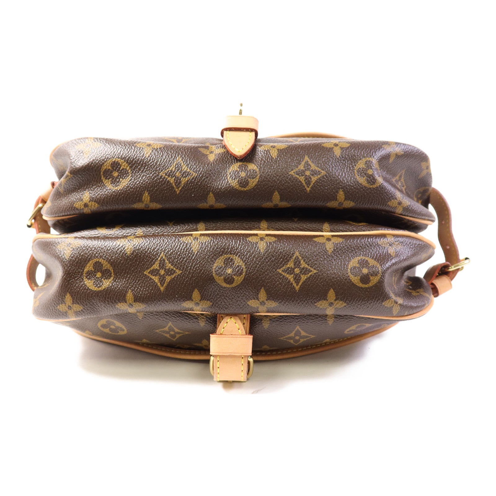 LOUIS VUITTON Monogram Saumur 30金扣肩背袋棕色