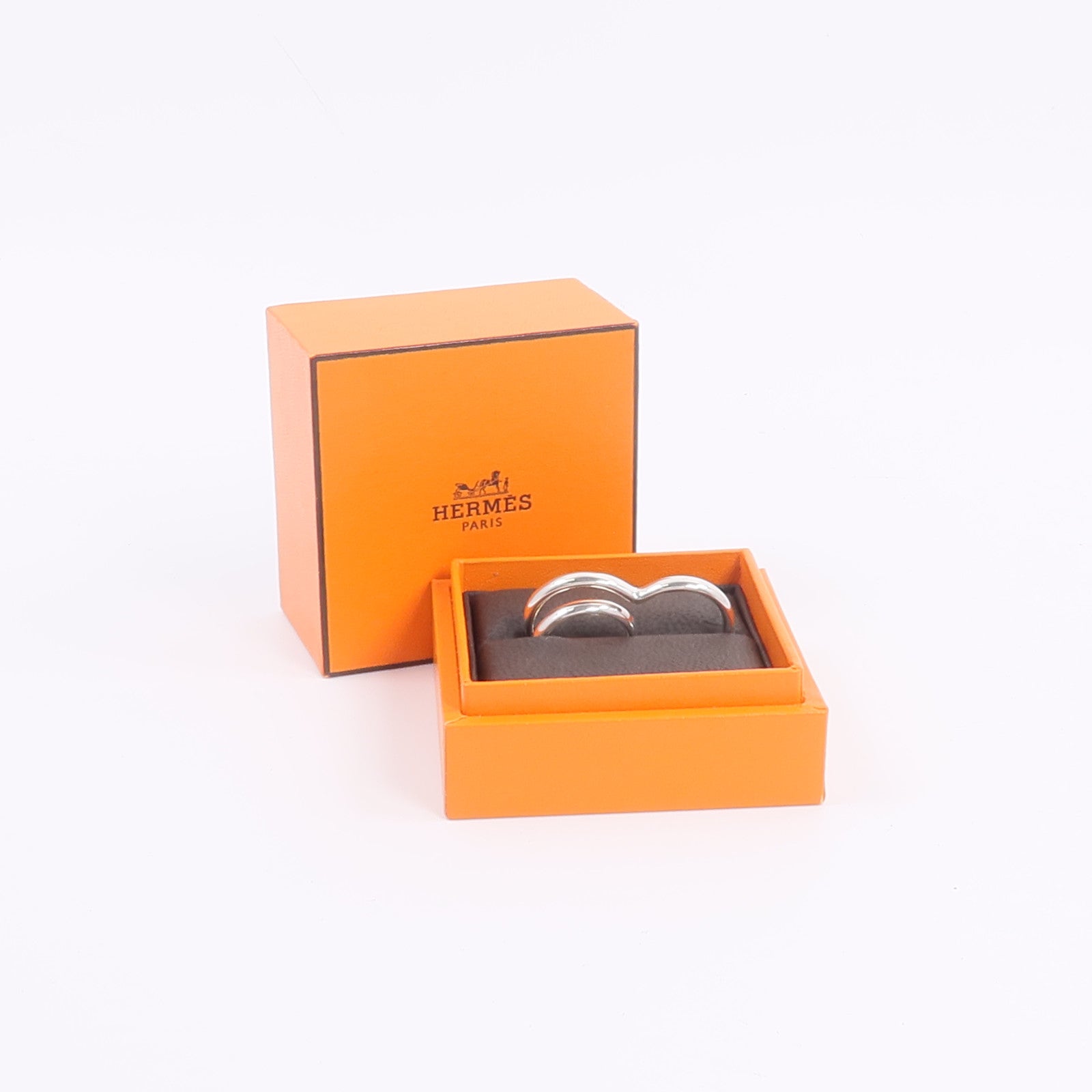 HERMES 925純銀Bague Double Vertige Coeur MM戒指