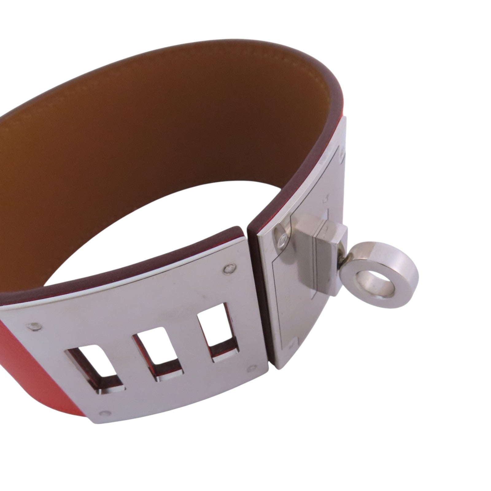 HERMES 【激減優惠】Swift皮革Kerry Dog Bracelet銀扣手鐲