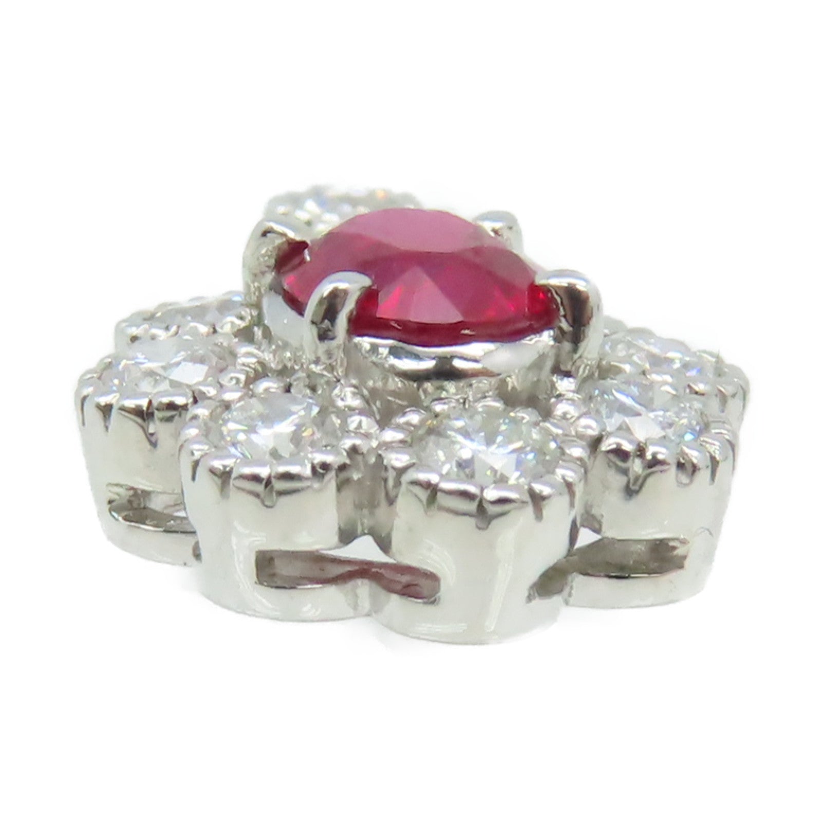 JEWELRY **【激減優惠】PT900鉑金/0.76ct紅寶石/0.66ct鑽石Ruby Pendant Top吊墜頭扣
