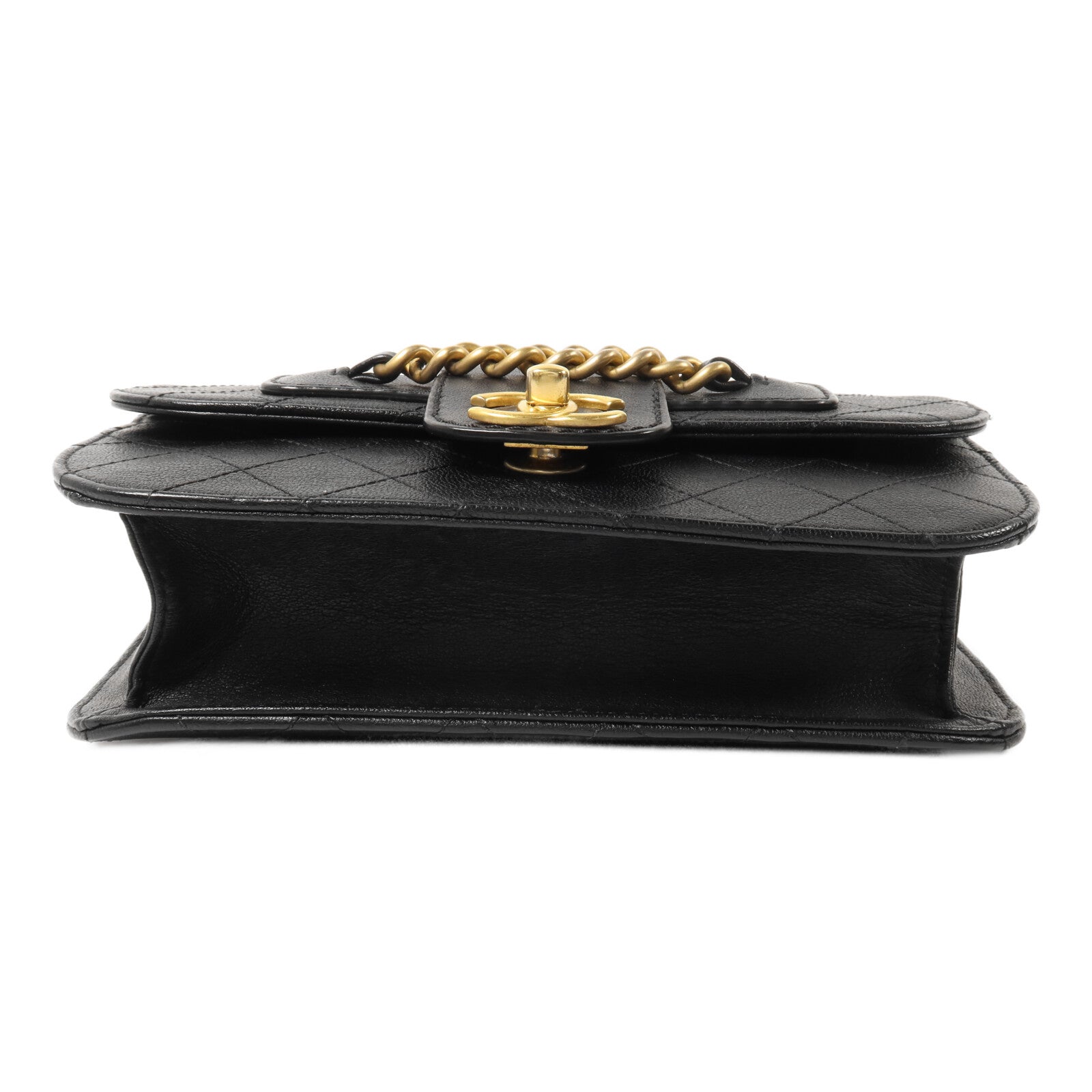 CHANEL 牛皮皮革Front Chain Flap Bag鏈帶肩背袋