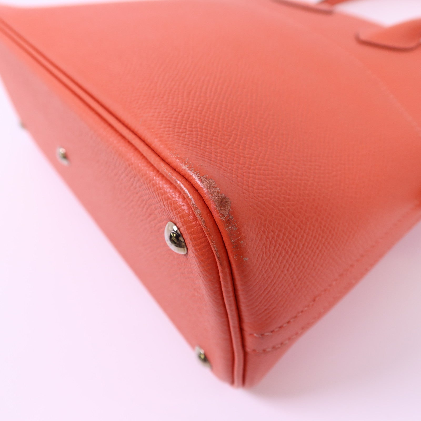 HERMES Epsom皮革Bolide 27銀扣手挽肩背兩用袋Rose Jaipur