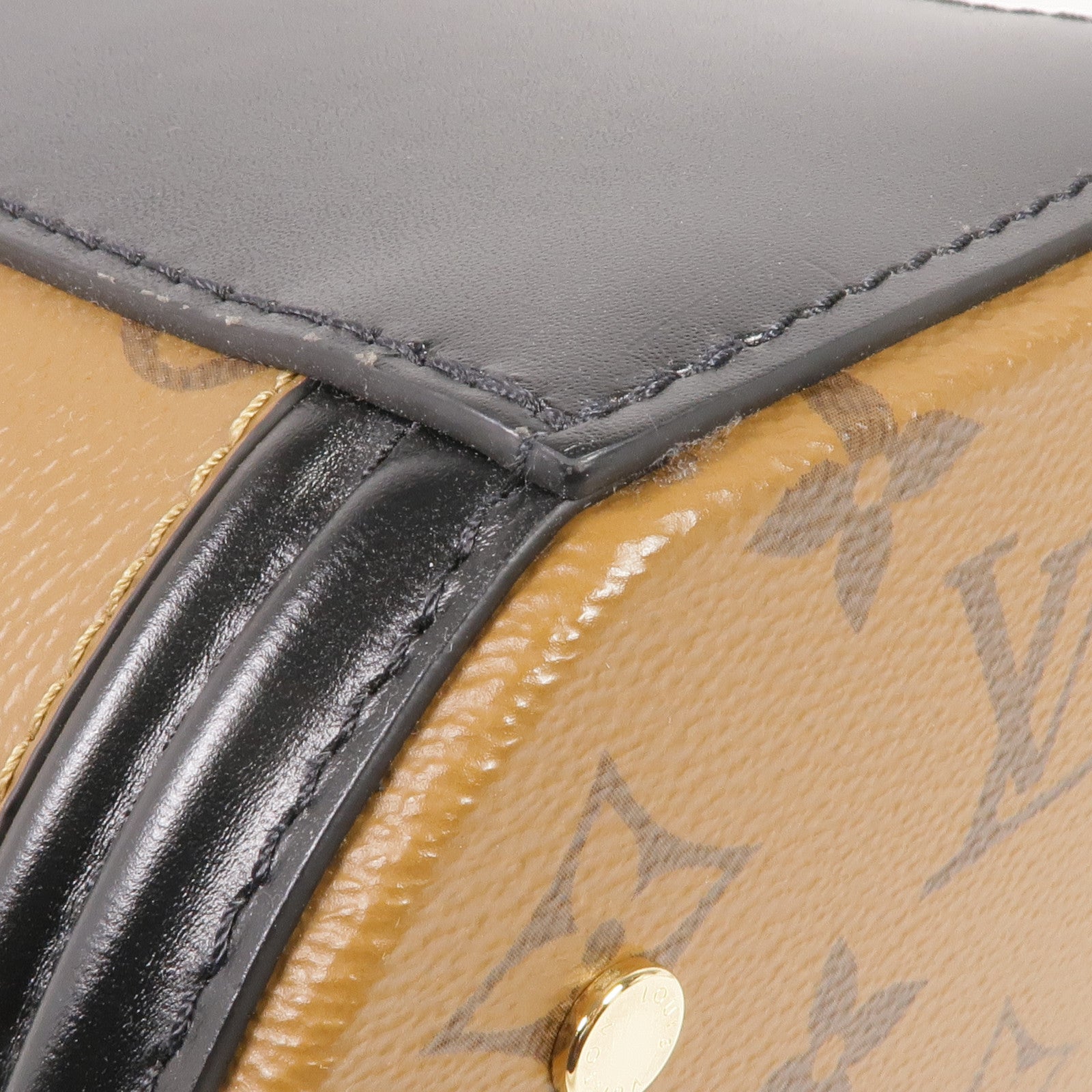 LOUIS VUITTON Monogram Reverse Cannes金扣手挽肩背兩用袋