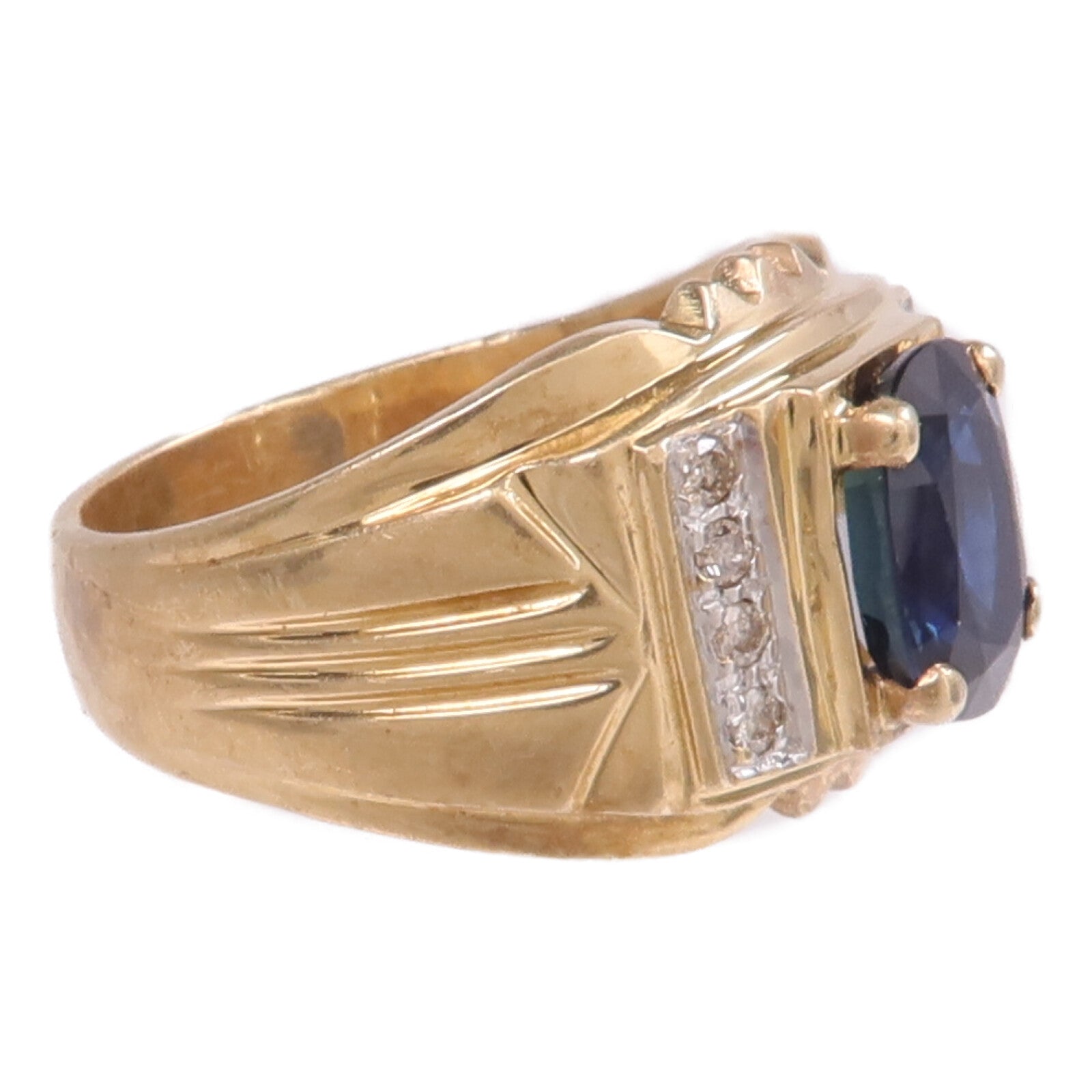 JEWELRY 18K黃金/白金Sapphire Diamond Ring藍寶石/鑽石戒指US#5.25
