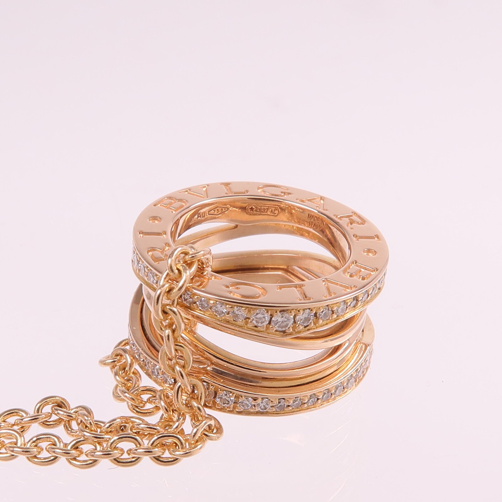 BVLGARI 【激減優惠】18K玫瑰金B.zero1 Necklace鑽石項鍊