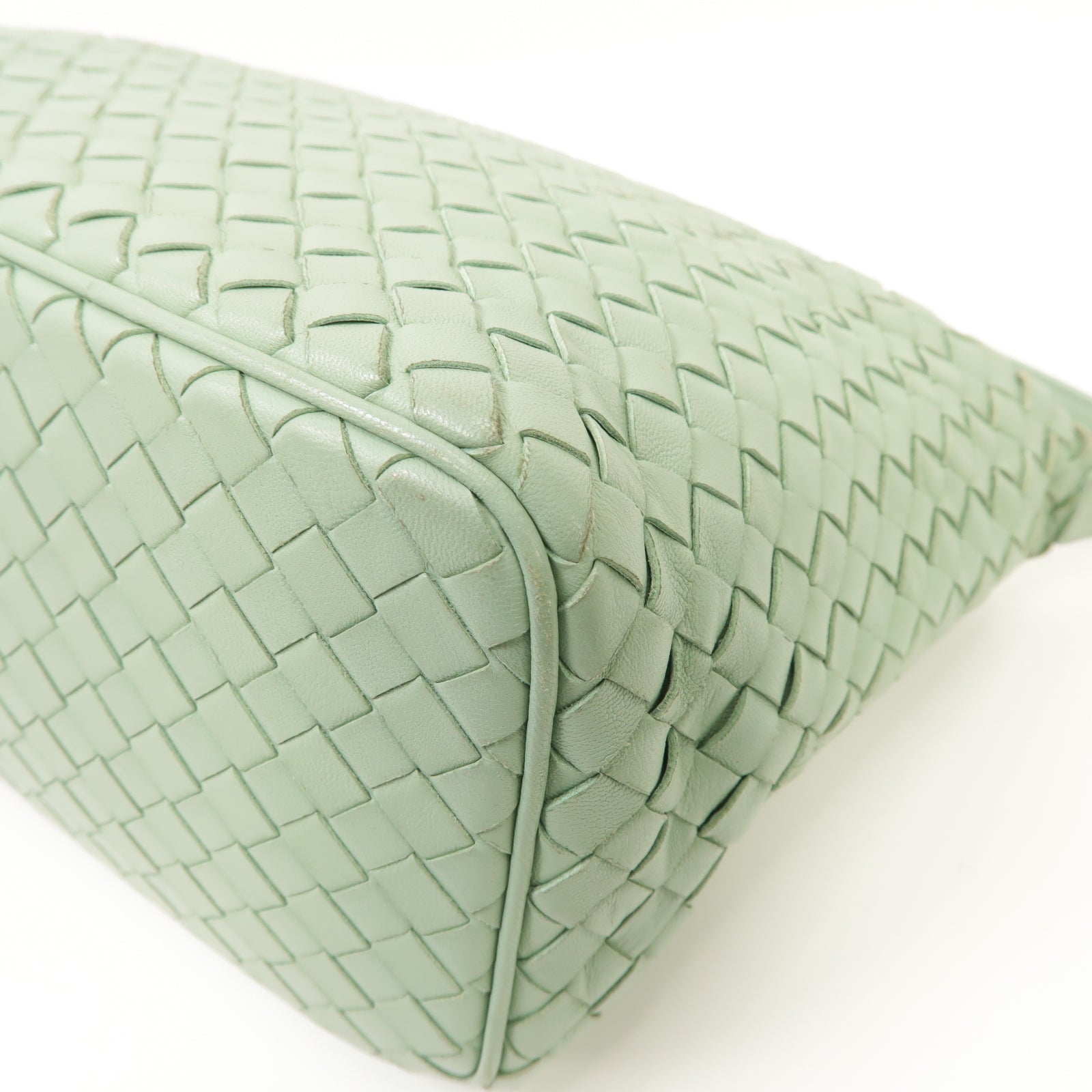 BOTTEGA VENETA 織紋皮革Shoulder Bag銀扣肩背袋綠色