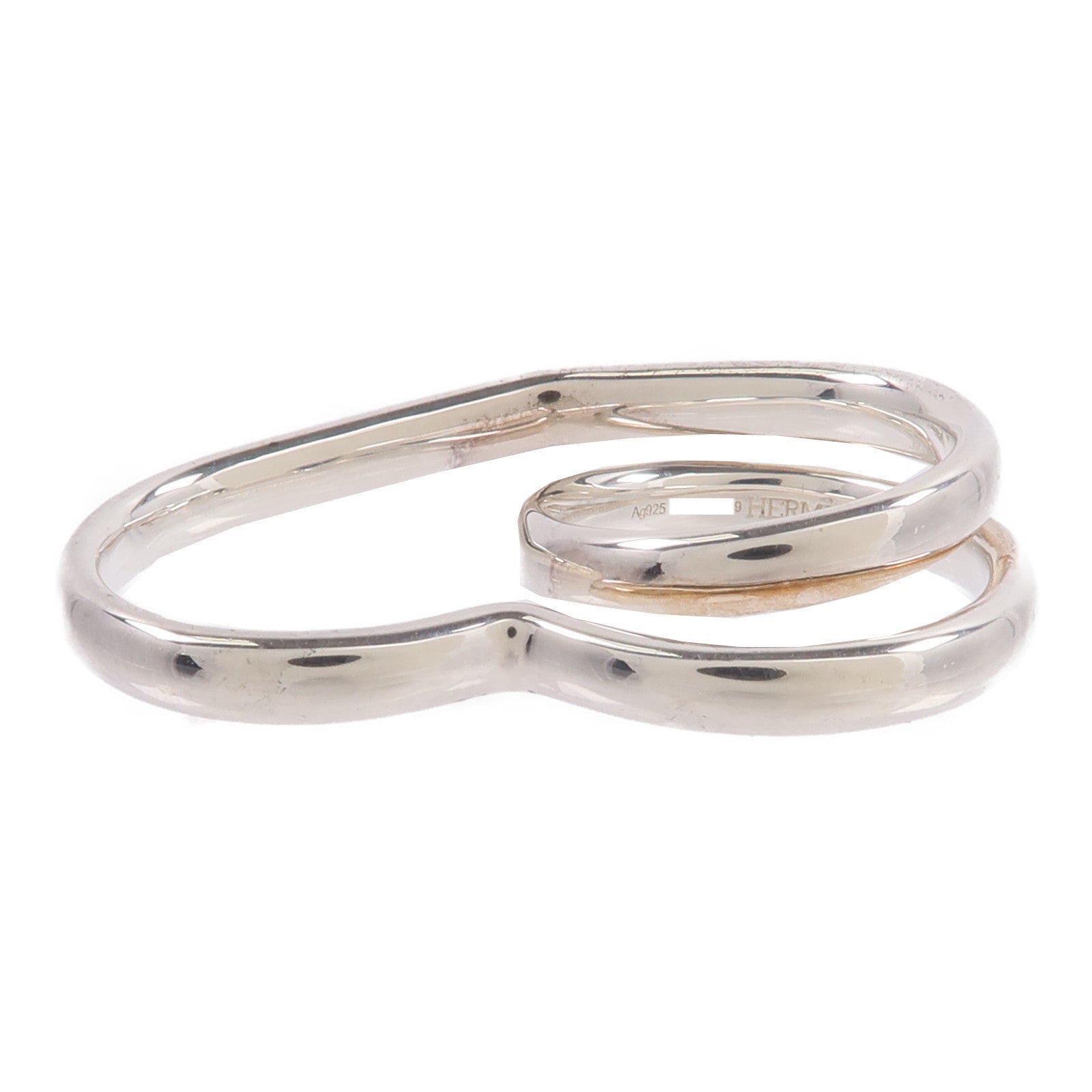 HERMES 925純銀Bague Double Vertige Coeur MM戒指