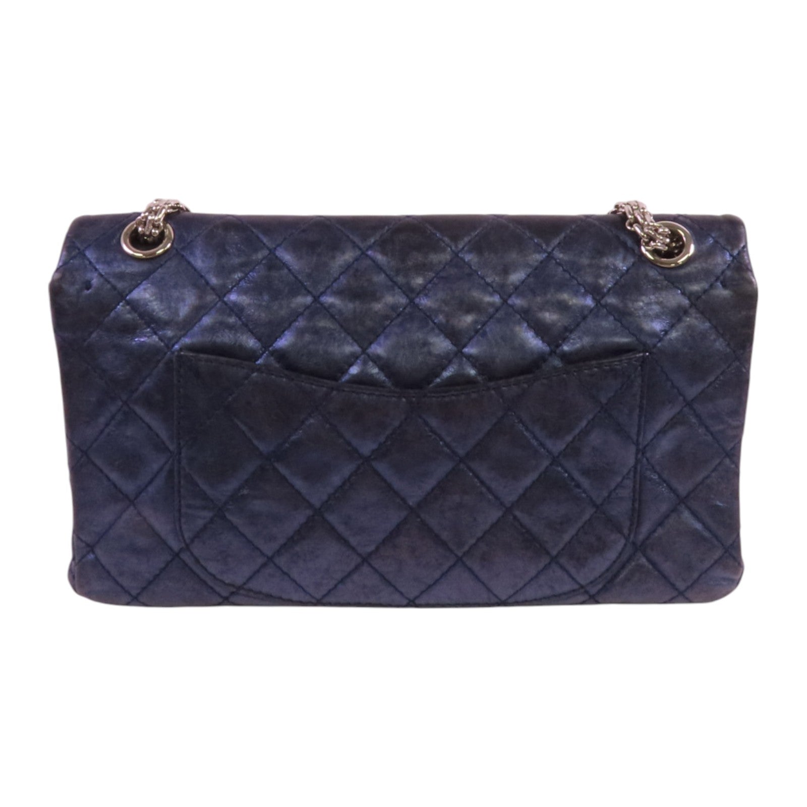 CHANEL 牛皮皮革2.55銀扣鏈帶肩背袋