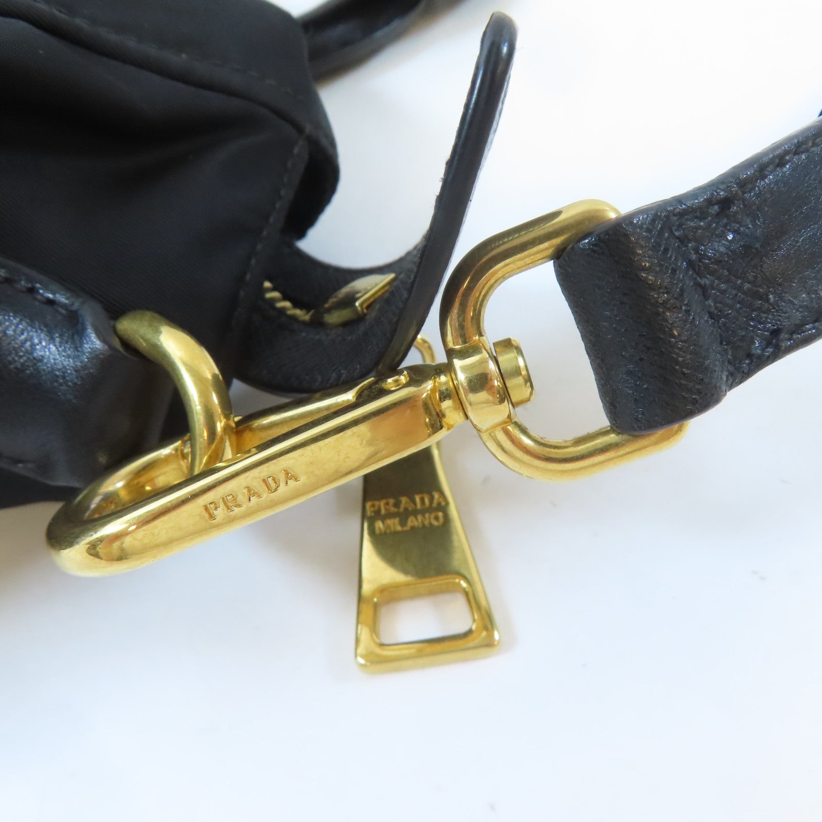 PRADA 【激減優惠】尼龍2 Way Shoulder Bag金扣手挽肩背兩用袋黑色
