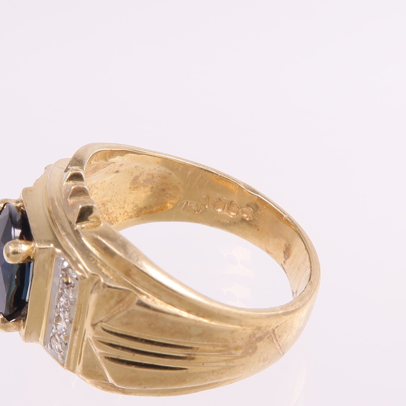 JEWELRY 18K黃金/白金Sapphire Diamond Ring藍寶石/鑽石戒指US#5.25