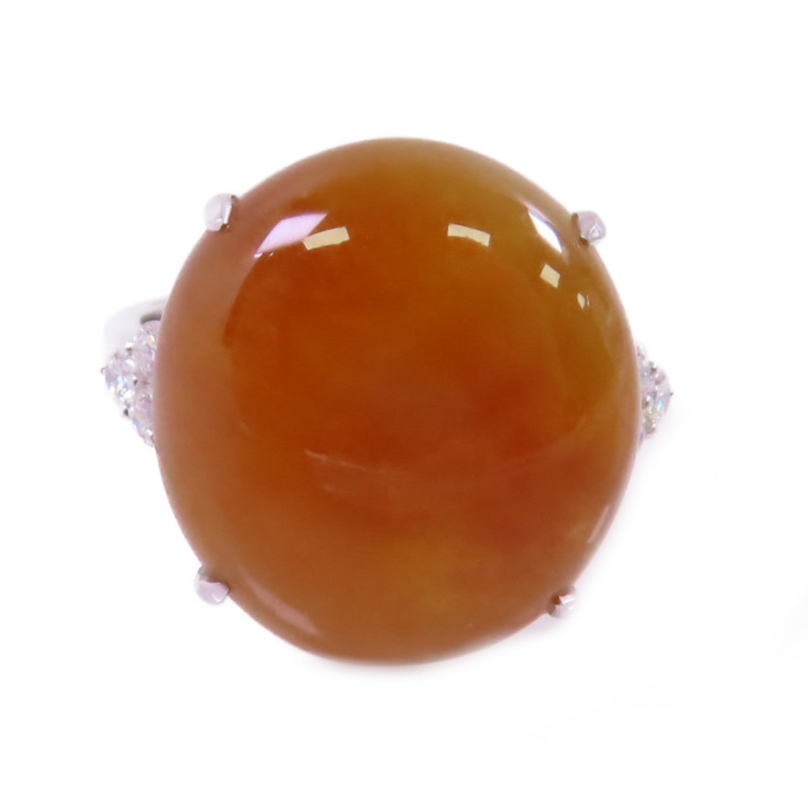 JEWELRY 18K白金/翡翠/0.24ct鑽石Jade Diamond Ring戒指US#7.75