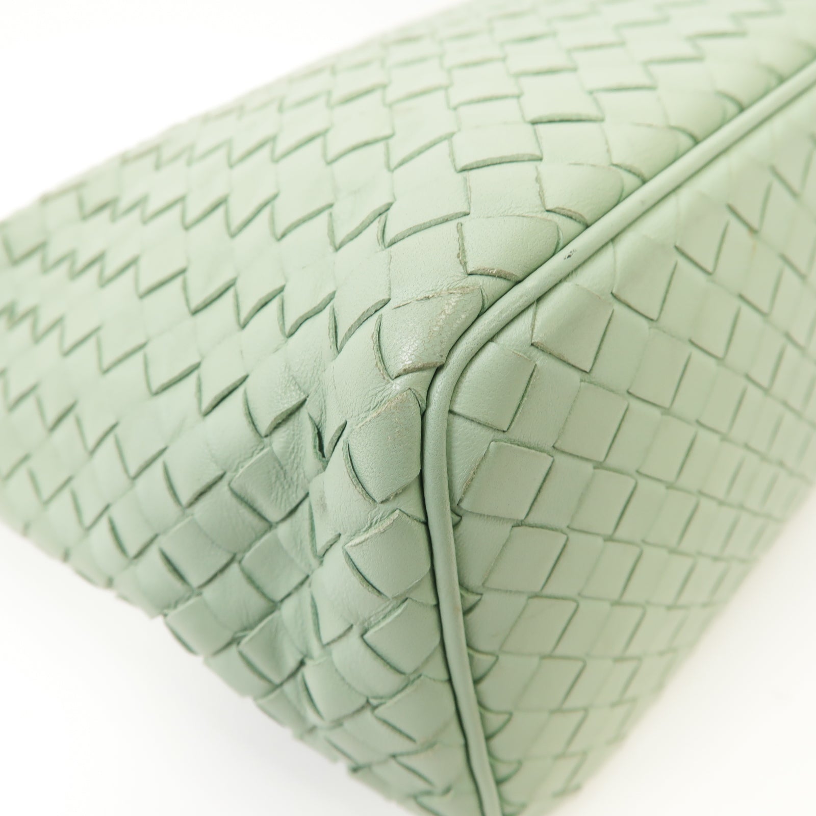 BOTTEGA VENETA 織紋皮革Shoulder Bag銀扣肩背袋綠色