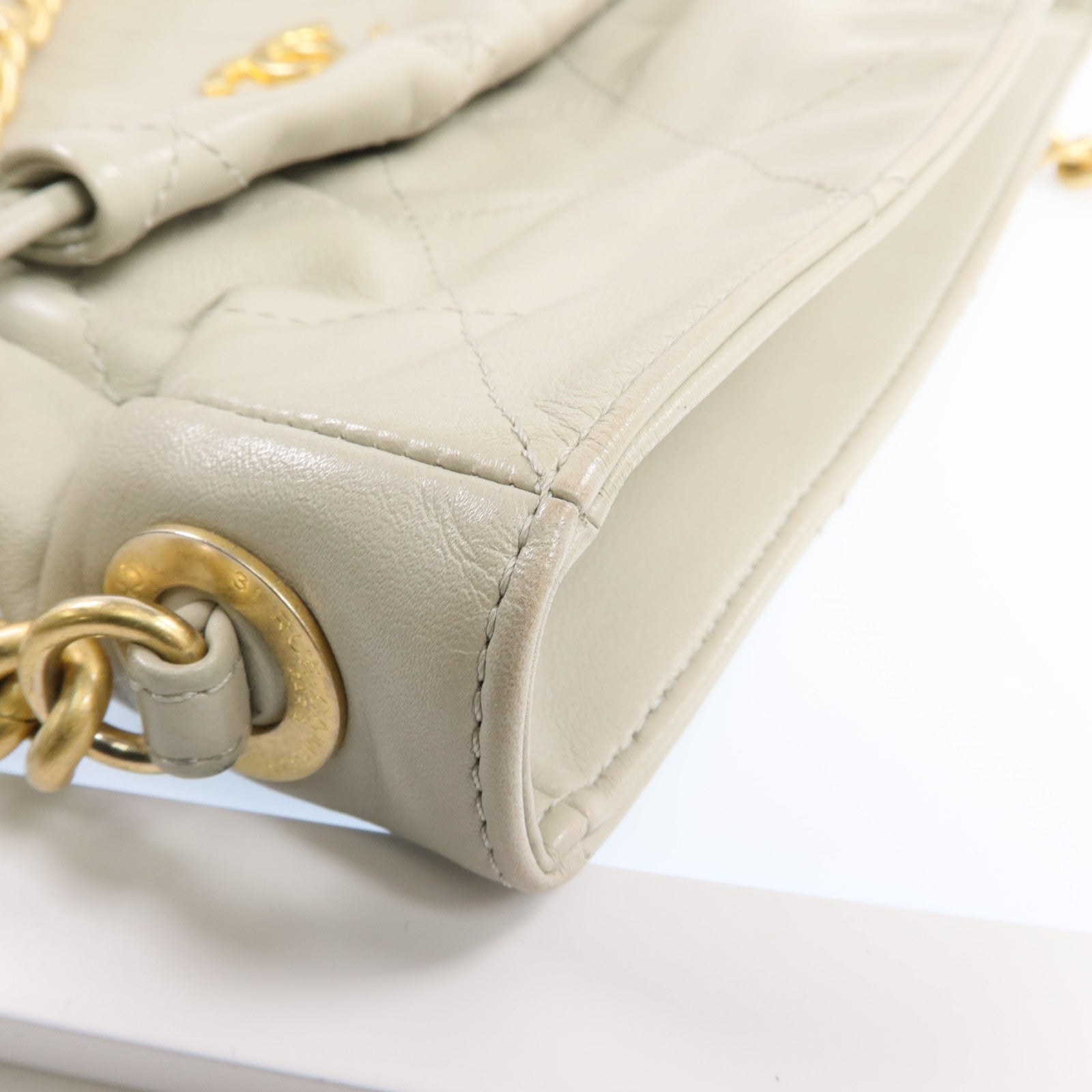 CHANEL 牛皮皮革Chain Shoulder Bag金扣鏈帶肩背袋
