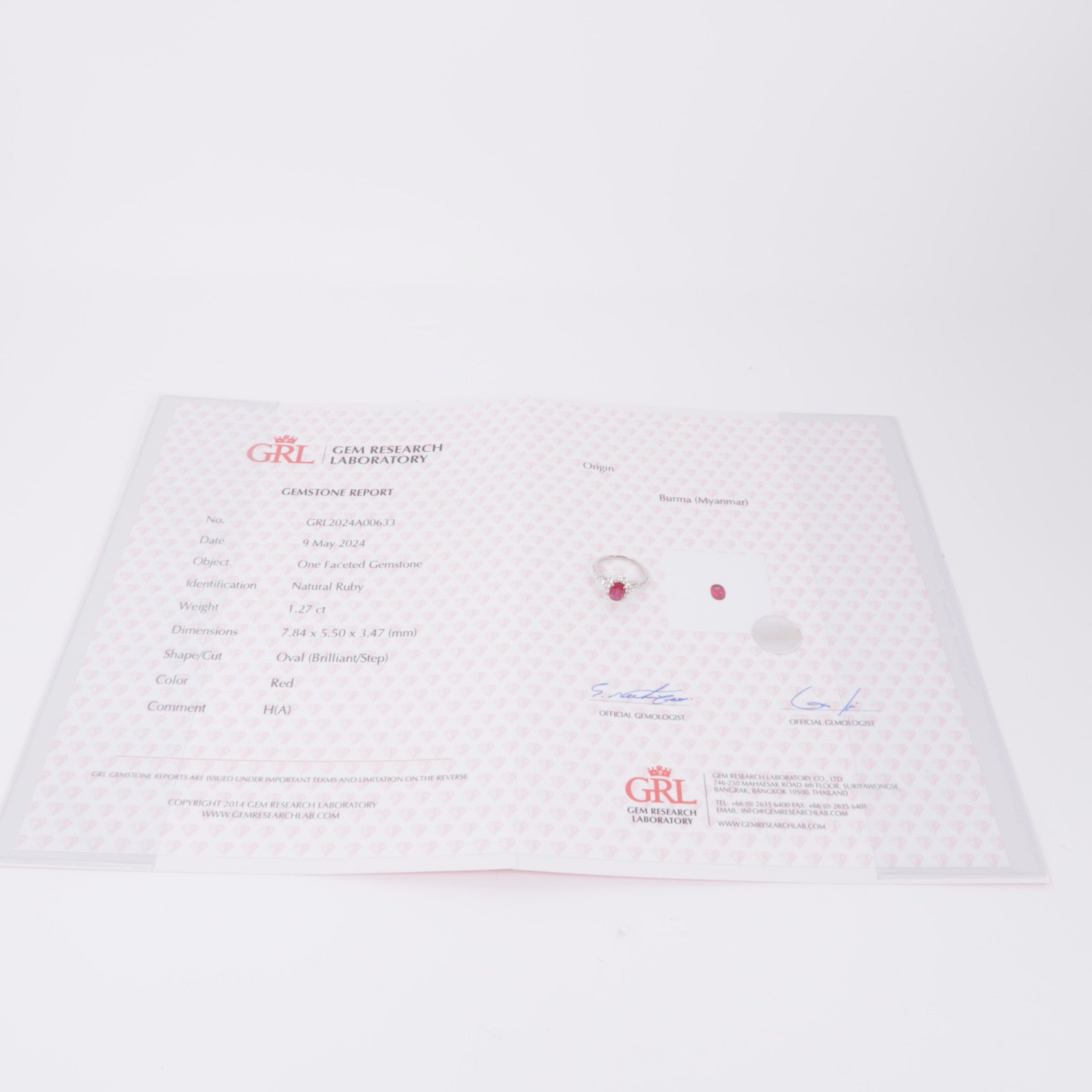 JEWELRY【激減優惠】 18K白金/PT900鉑金Ruby/Diamond Ring紅寶石/鑽石戒指US#6