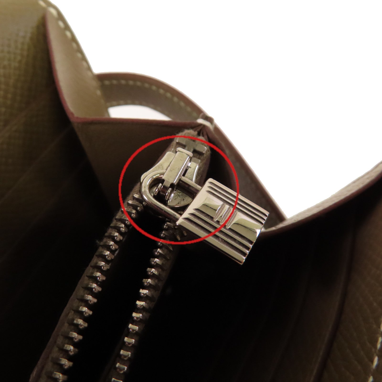 HERMES Epsom皮革Kelly Long Wallet銀扣長錢包Etoupe大象灰色
