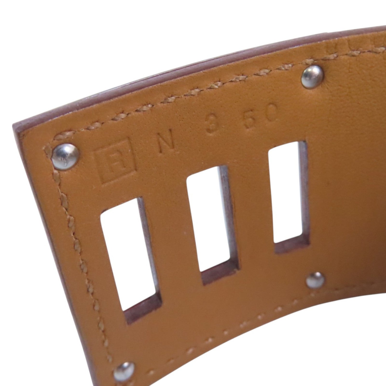 HERMES Swift皮革Kerry Dog Bracelet銀扣手鐲