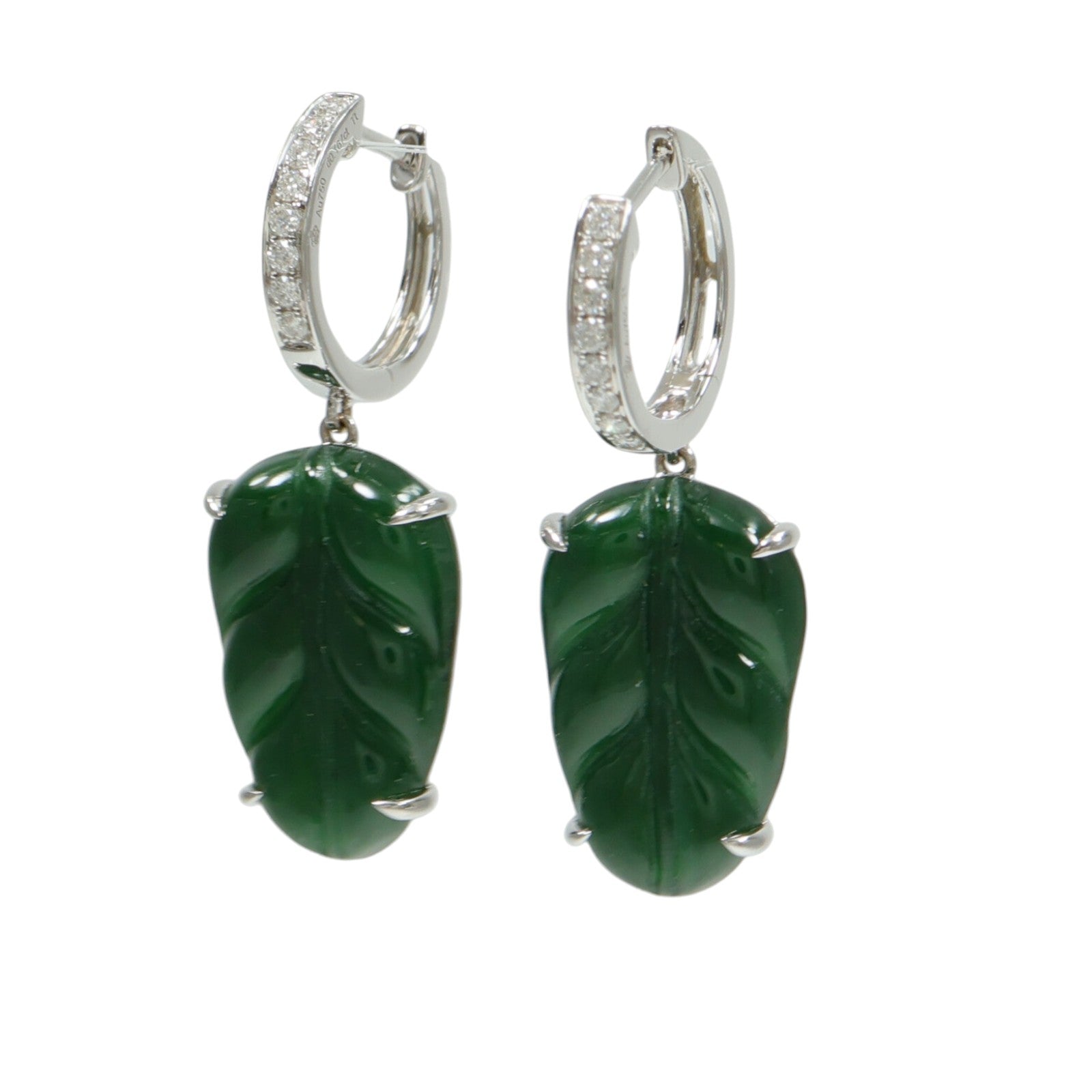 JEWELRY 18K白金Jade Diamond Earrings翡翠/鑽石戒指