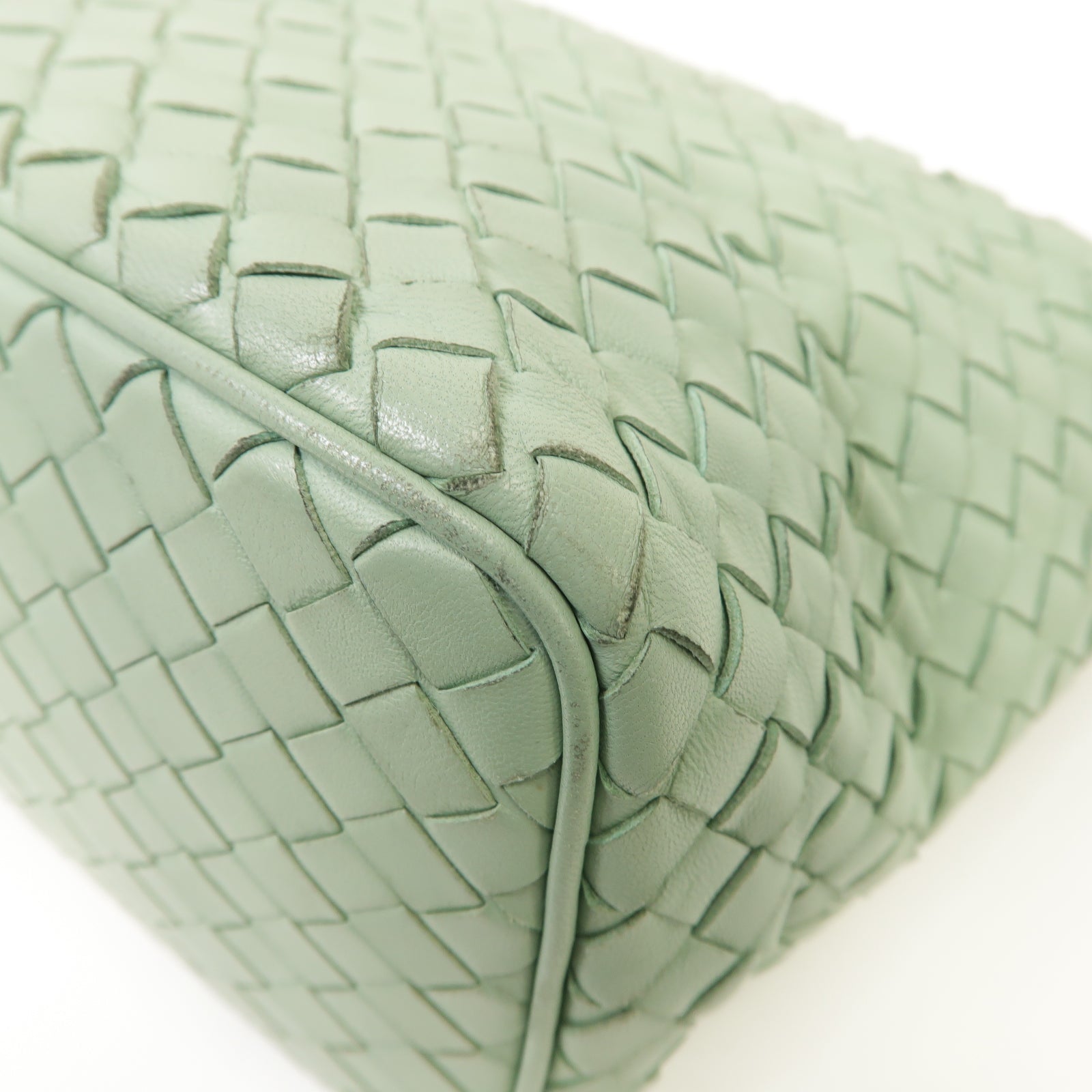 BOTTEGA VENETA 織紋皮革Shoulder Bag銀扣肩背袋綠色