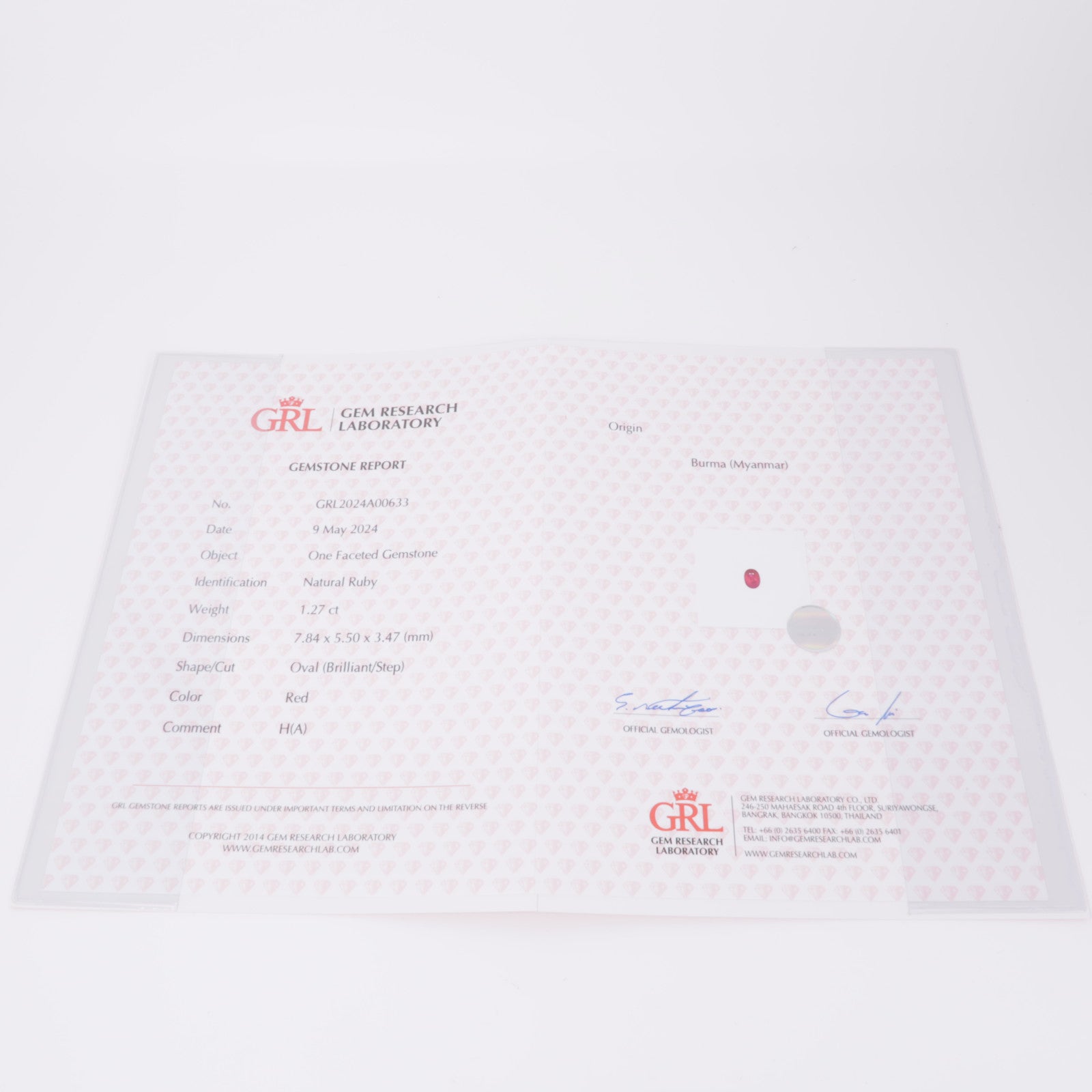 JEWELRY 【激減優惠】18K白金/PT900鉑金Ruby/Diamond Ring紅寶石/鑽石戒指US#6