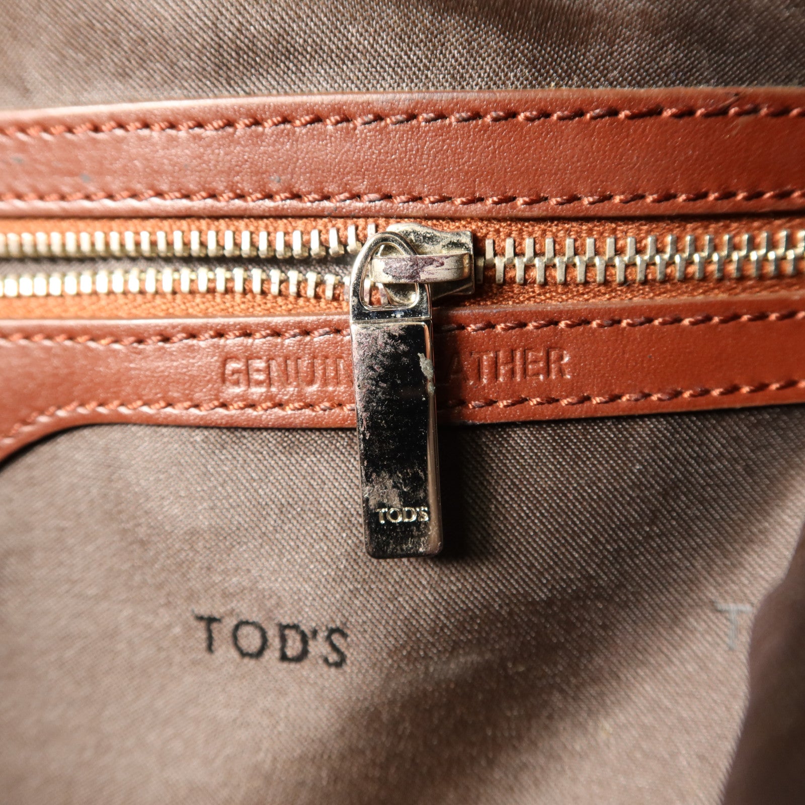 TOD'S 牛皮皮革2 Way Shoulder銀扣手挽肩背兩用袋