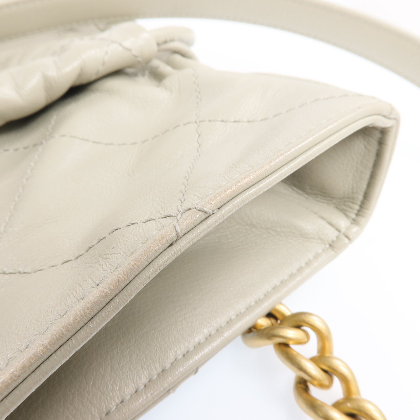 CHANEL 牛皮皮革Chain Shoulder Bag金扣鏈帶肩背袋