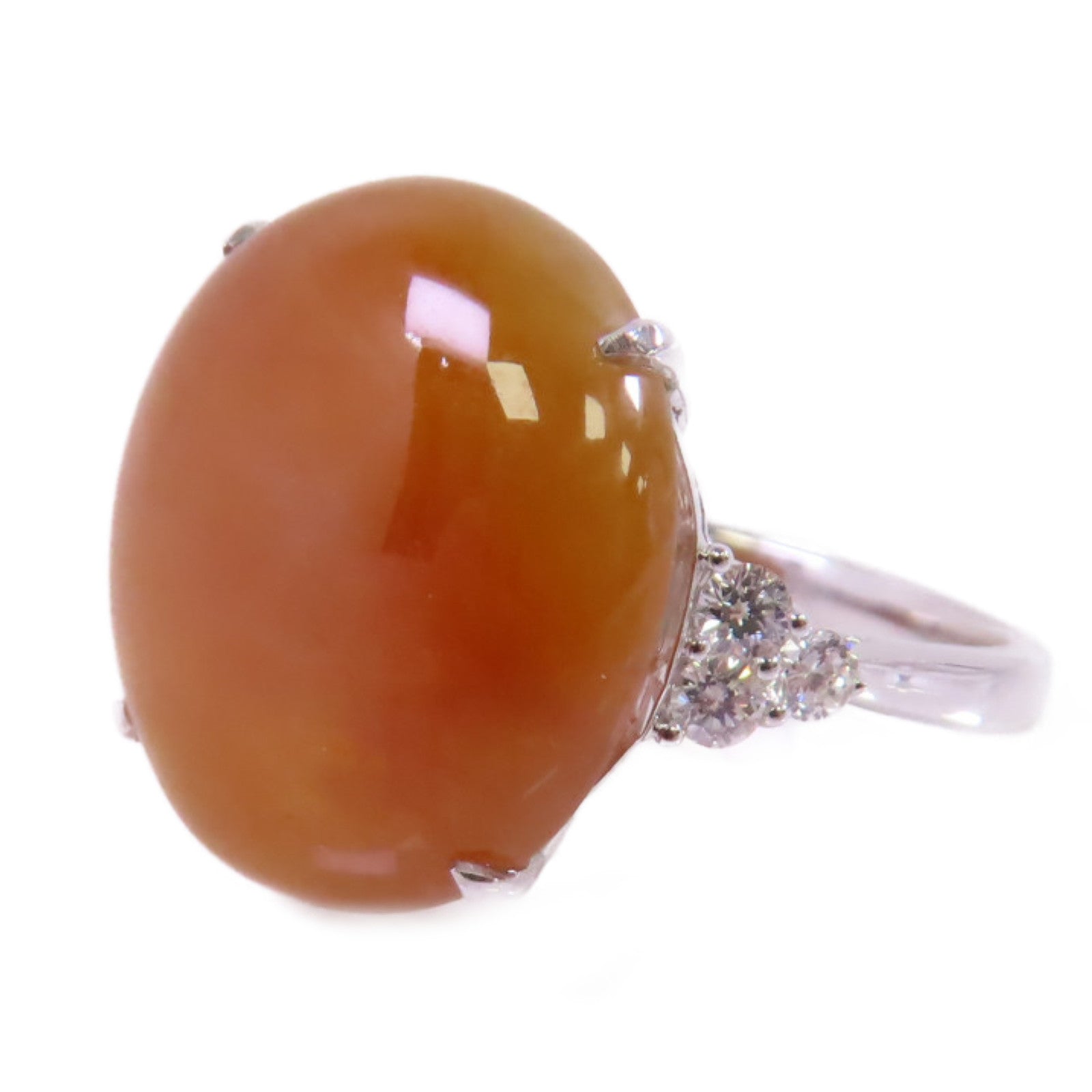 JEWELRY 18K白金/翡翠/0.24ct鑽石Jade Diamond Ring戒指US#7.75