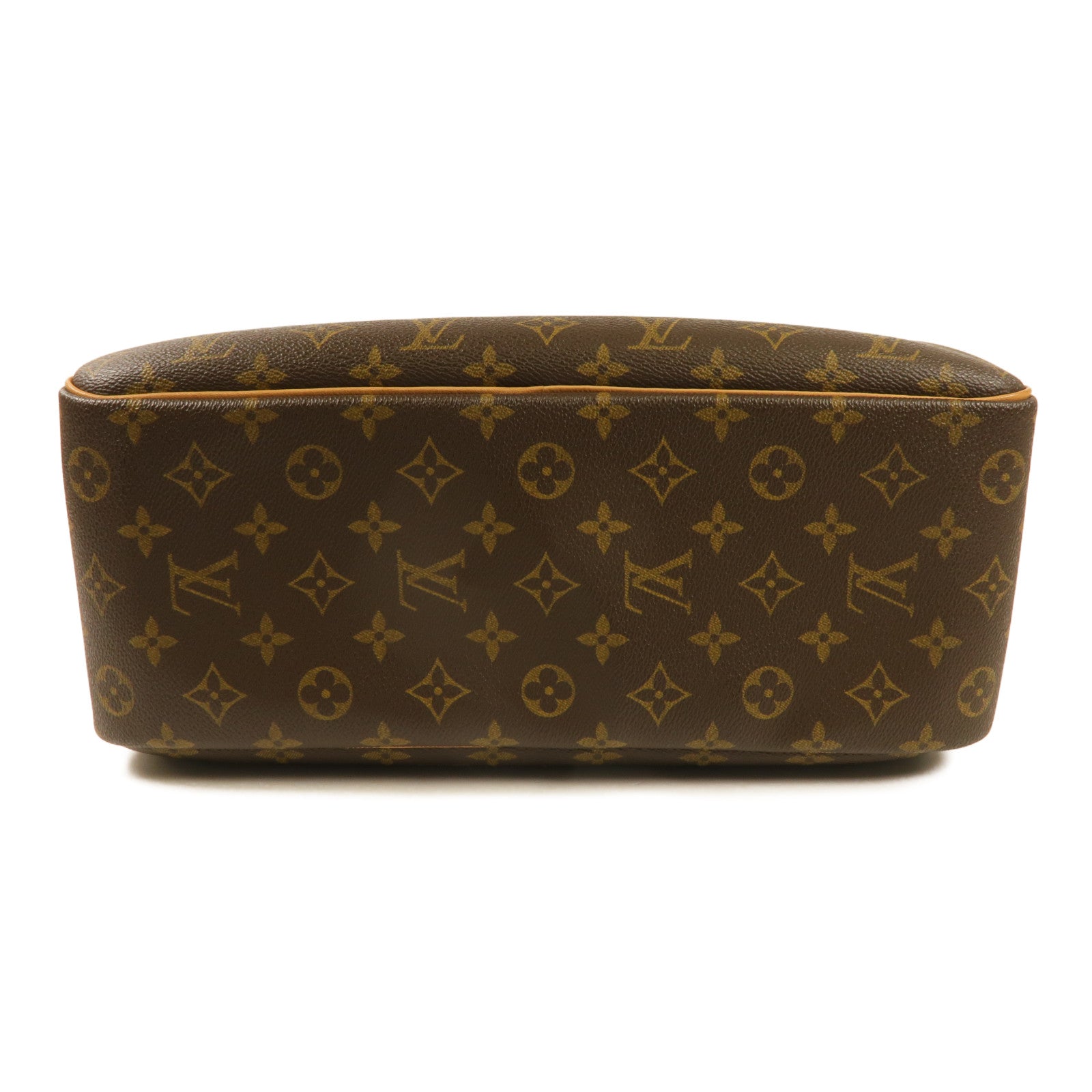 LOUIS VUITTON Monogram Deauville金扣手挽袋棕色