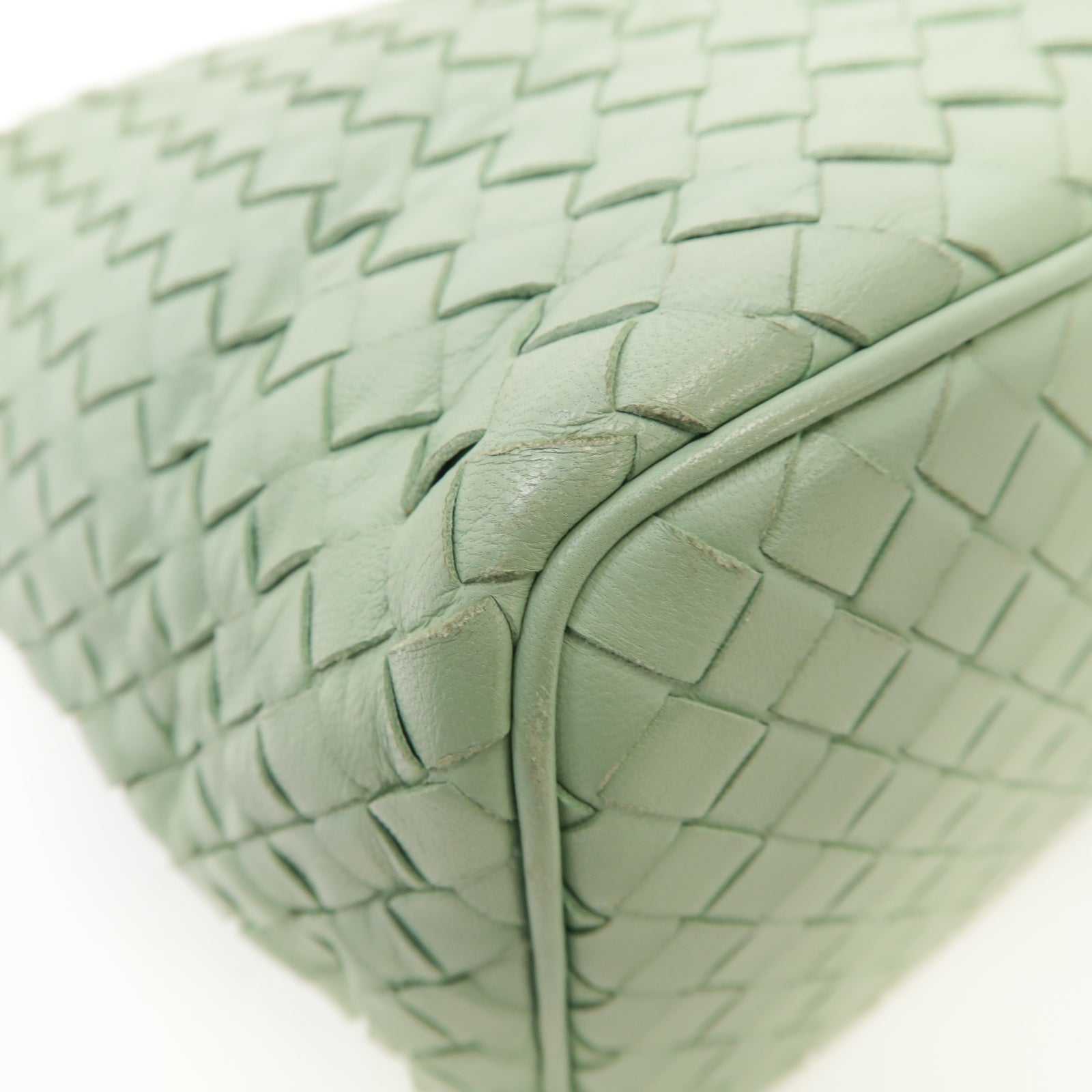 BOTTEGA VENETA 織紋皮革Shoulder Bag銀扣肩背袋綠色