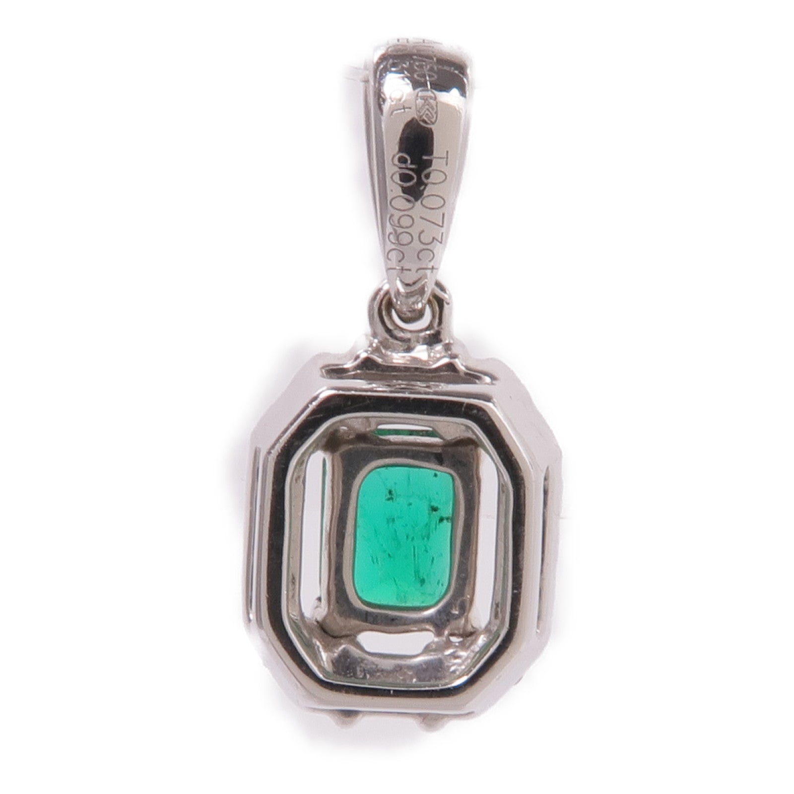 JEWELRY 18K白金Emerald Diamond Pendant Top綠寶石/鑽石吊墜