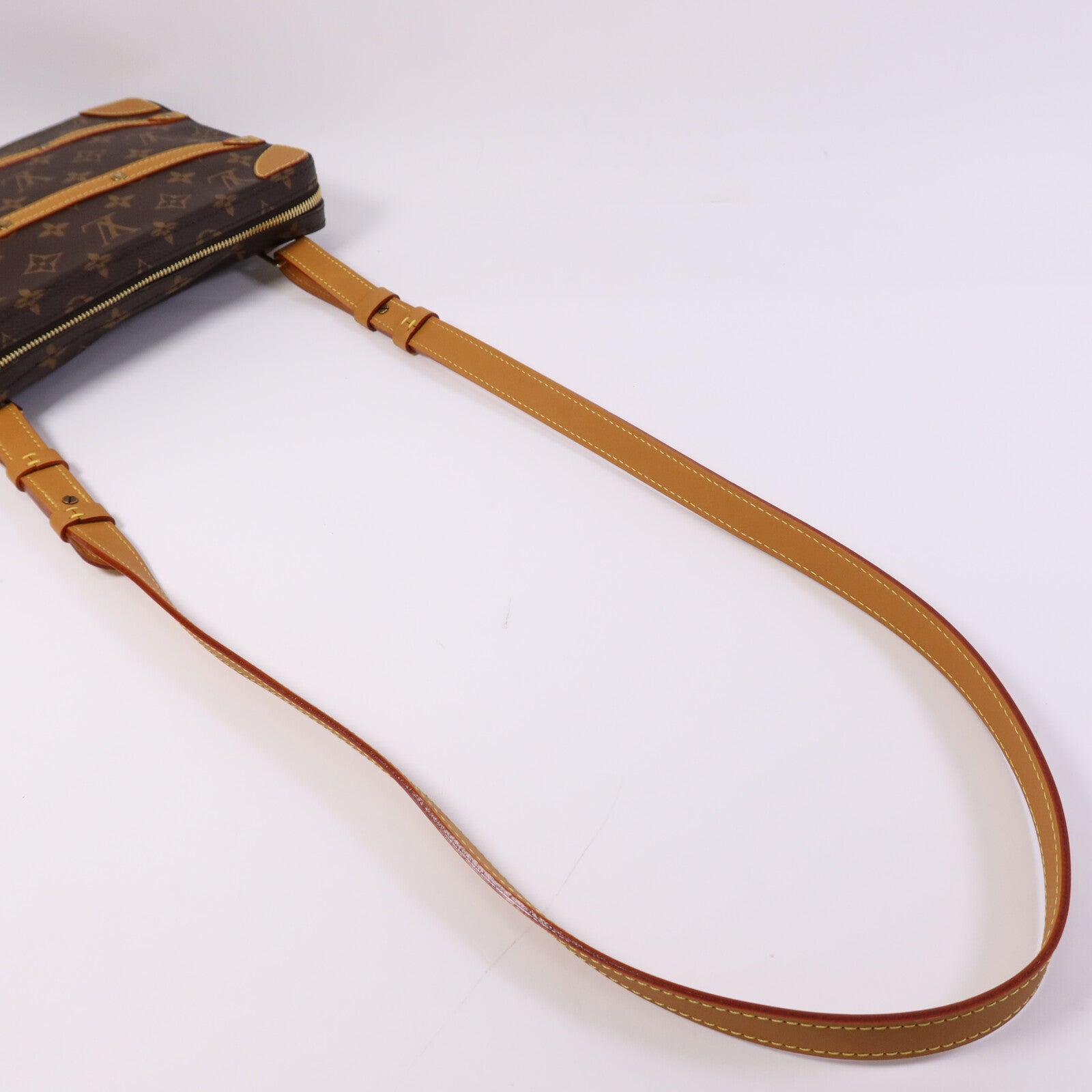 LOUIS VUITTON Monogram Soft Trunk Messenger PM金扣肩背袋