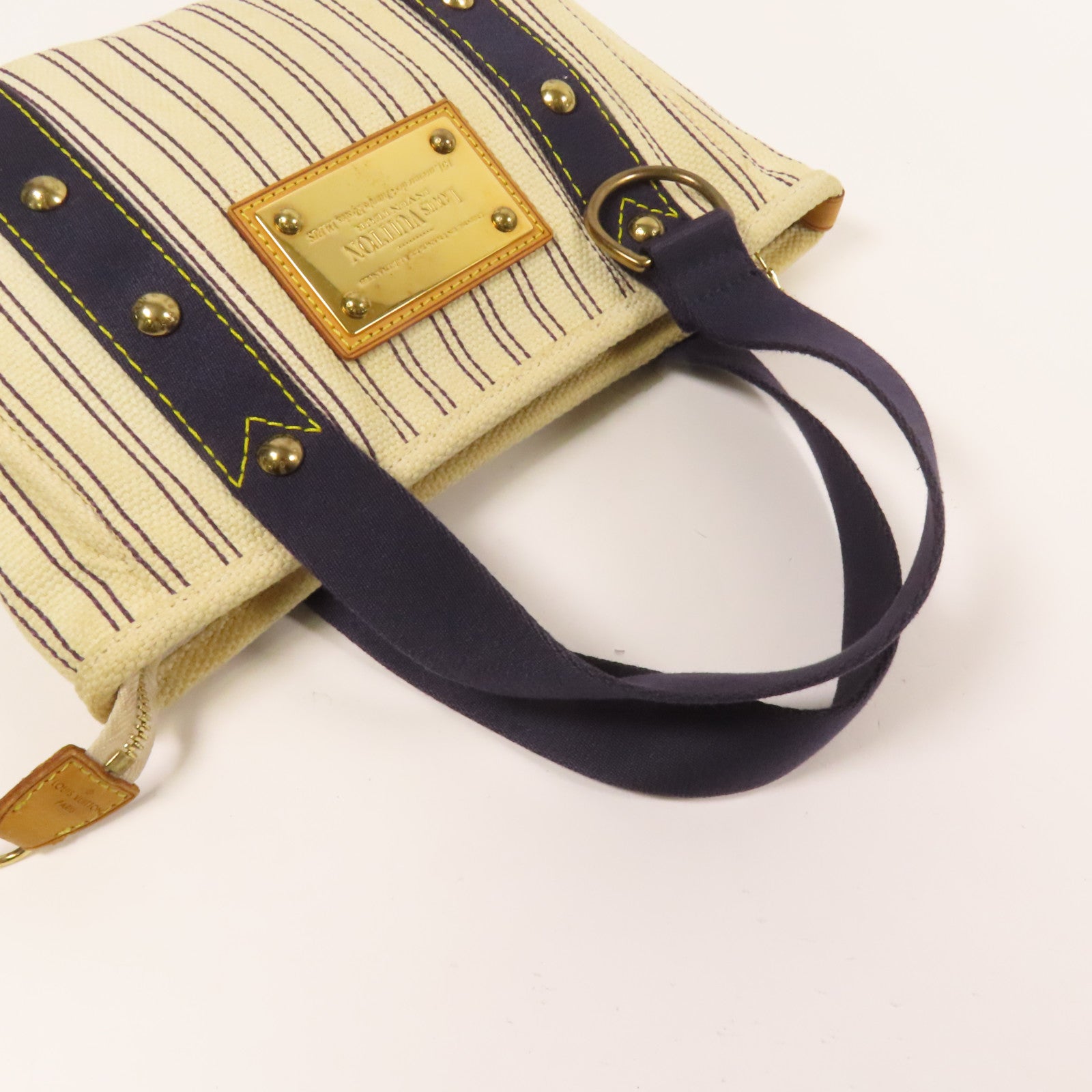 LOUIS VUITTON 帆布Antigua Cabas PM金扣手挽袋