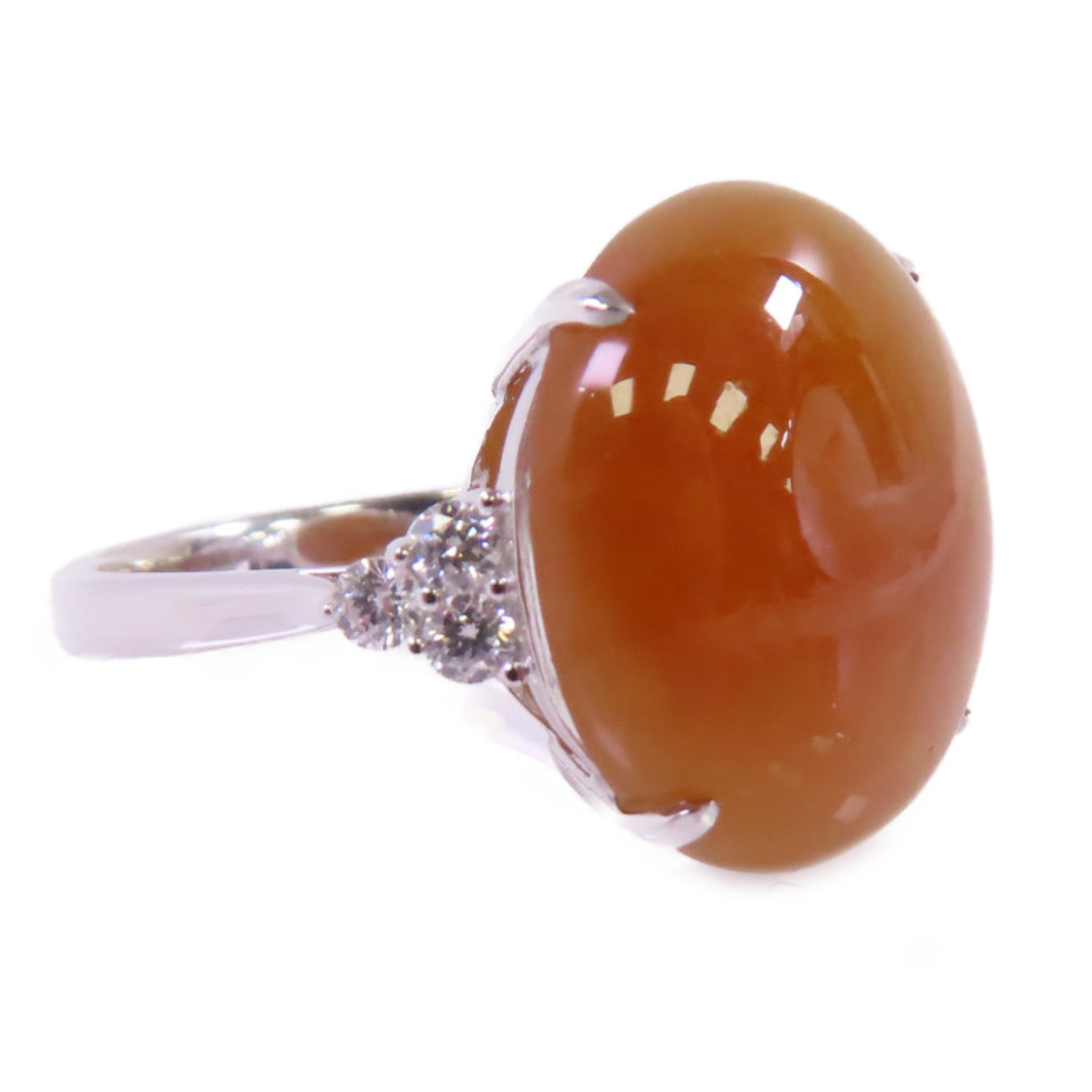 JEWELRY 18K白金/翡翠/0.24ct鑽石Jade Diamond Ring戒指US#7.75