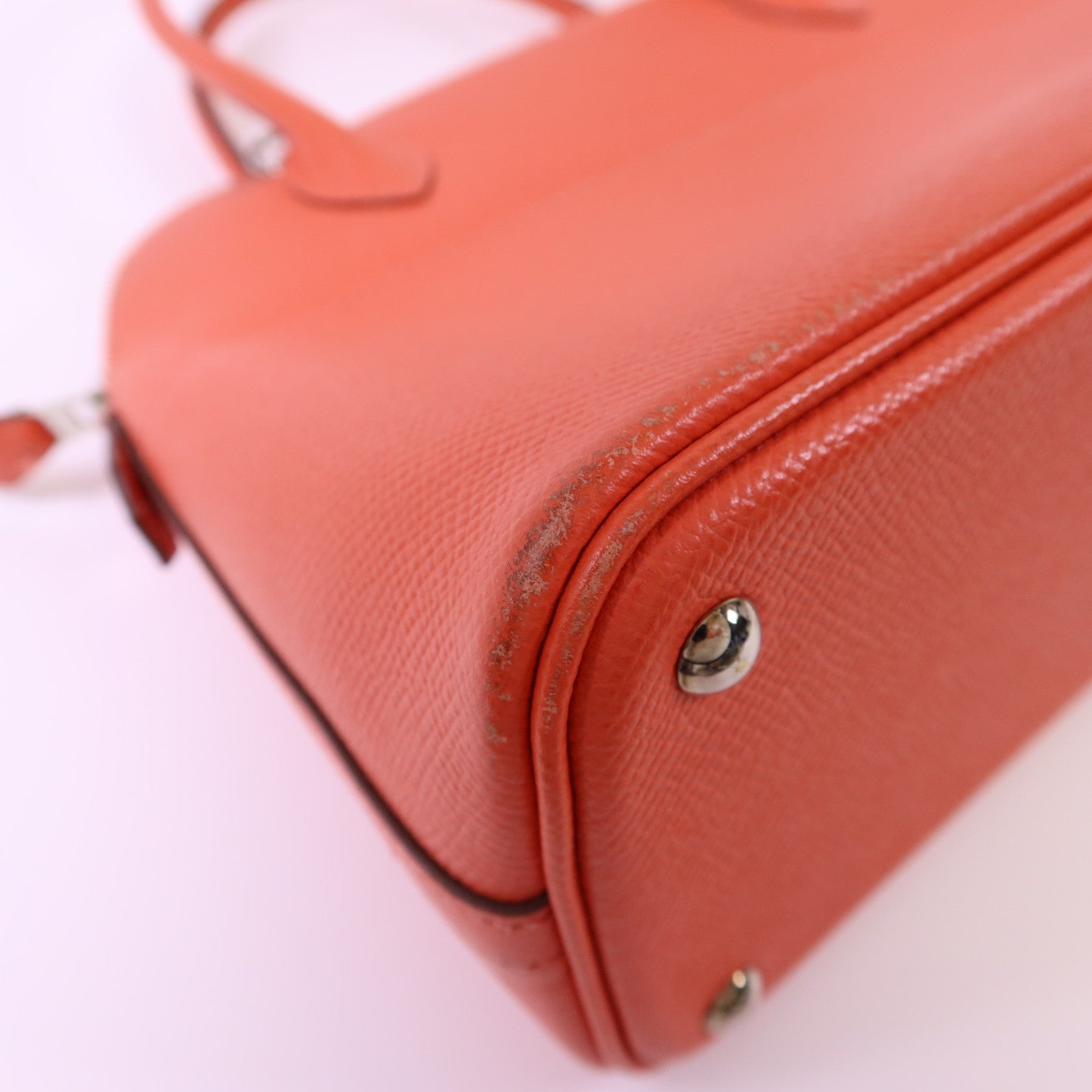 HERMES Epsom皮革Bolide 27銀扣手挽肩背兩用袋Rose Jaipur