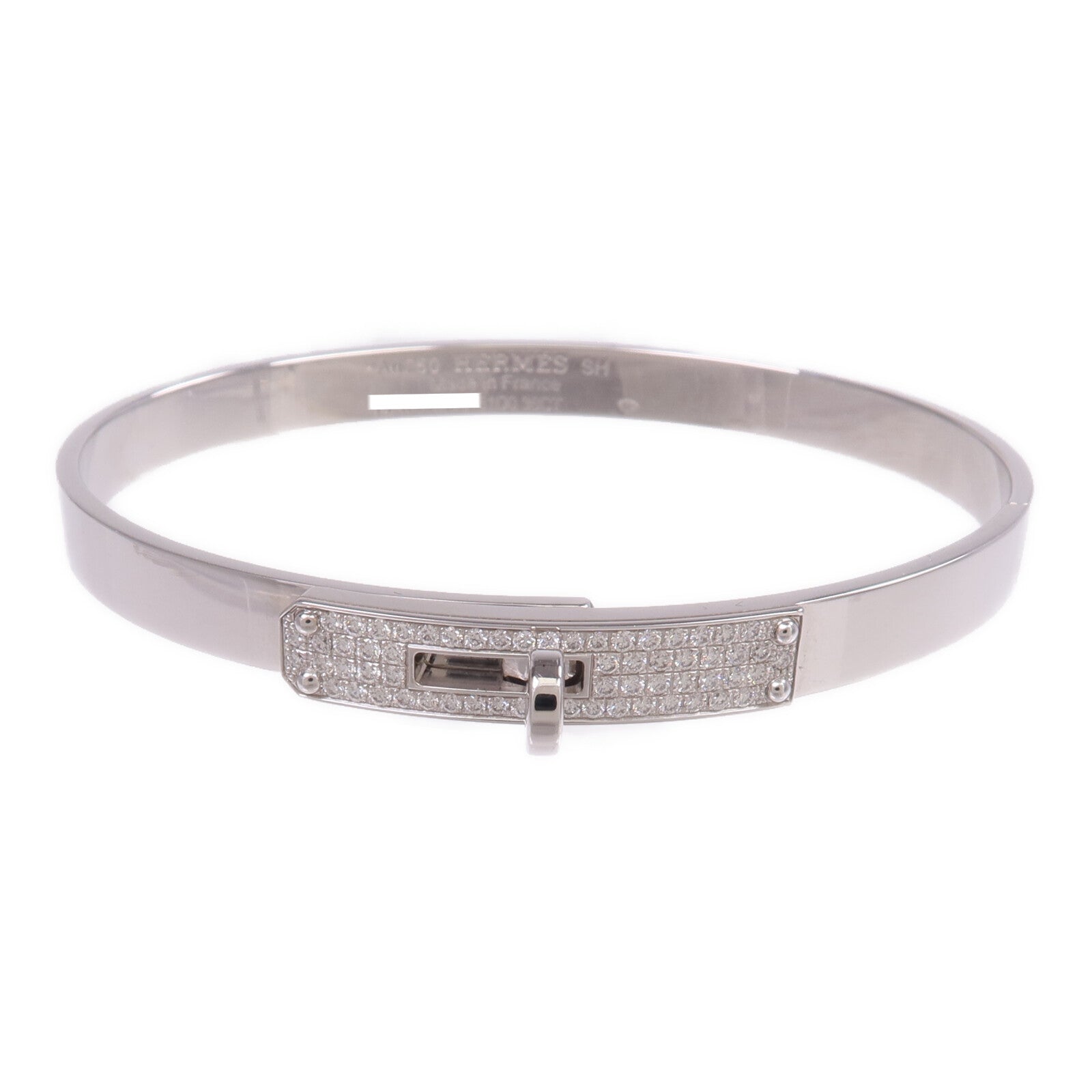 HERMES 18K白金Kelly Bracelet Small Model鑽石手鐲