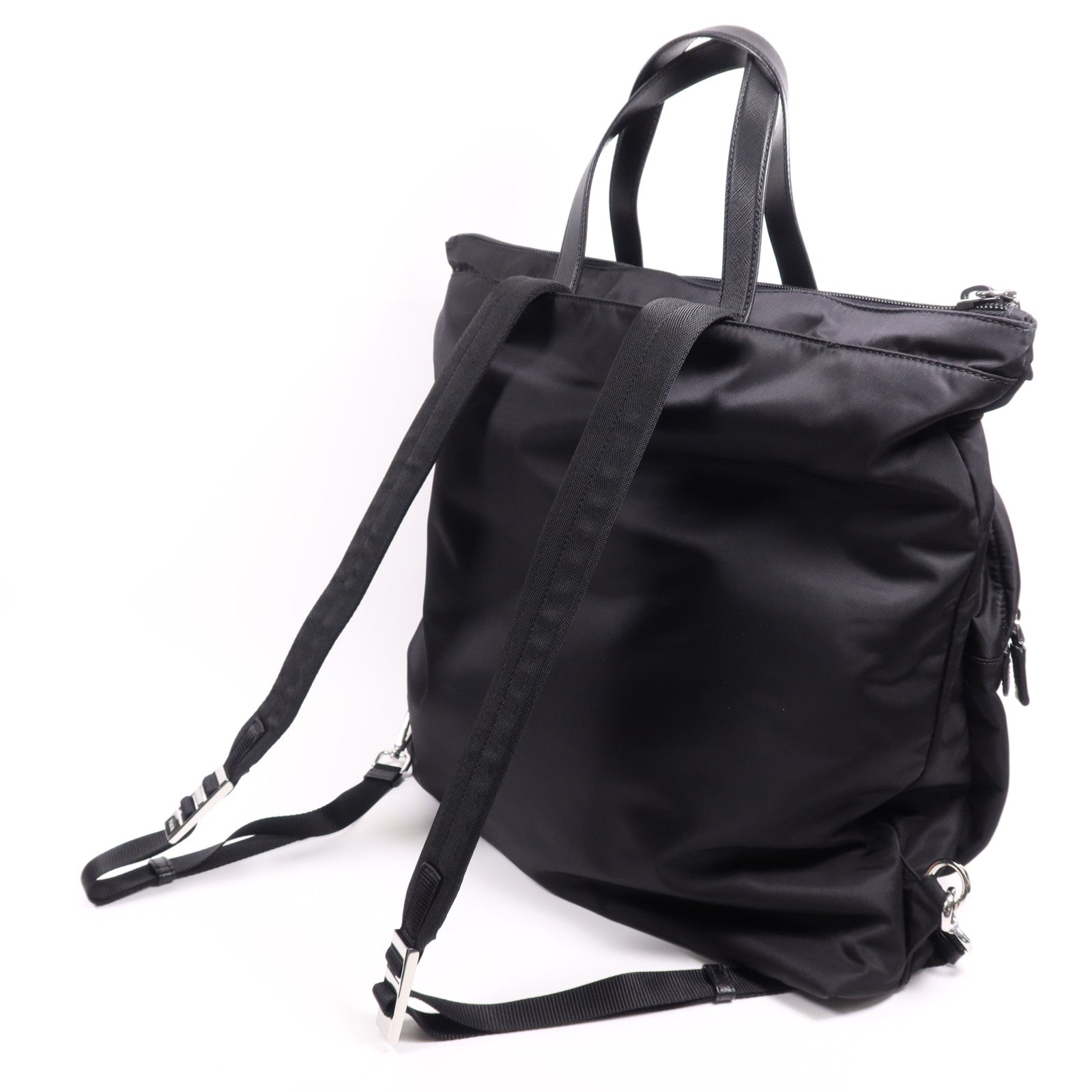 PRADA 尼龍Backpack銀扣背包