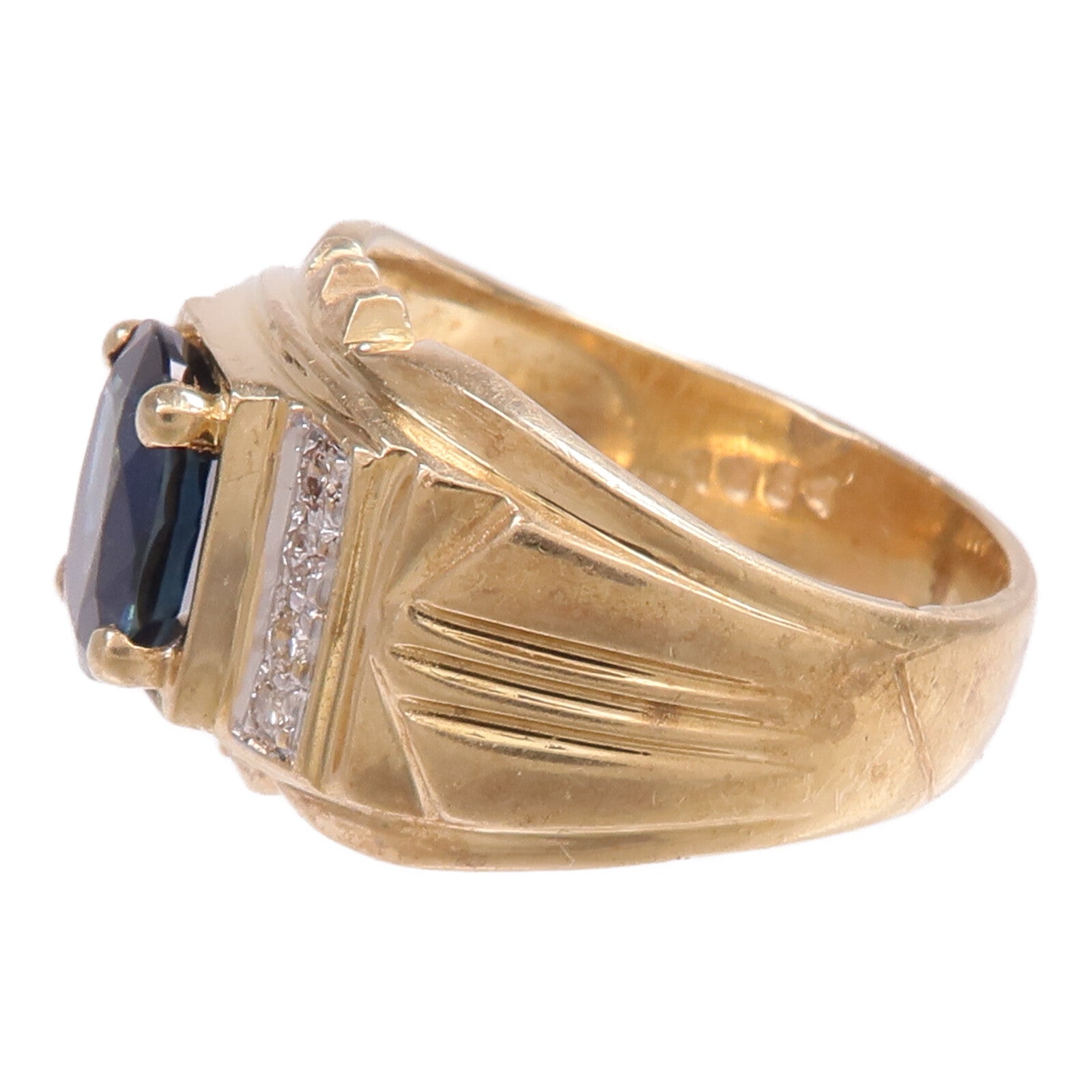 JEWELRY 18K黃金/白金Sapphire Diamond Ring藍寶石/鑽石戒指US#5.25