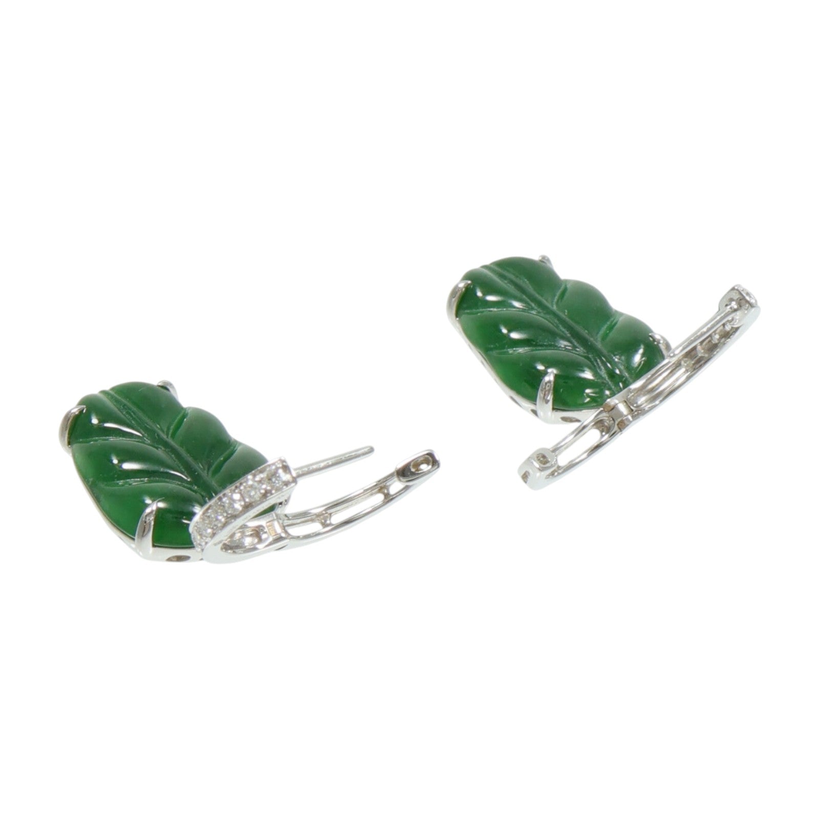 JEWELRY 18K白金Jade Diamond Earrings翡翠/鑽石戒指