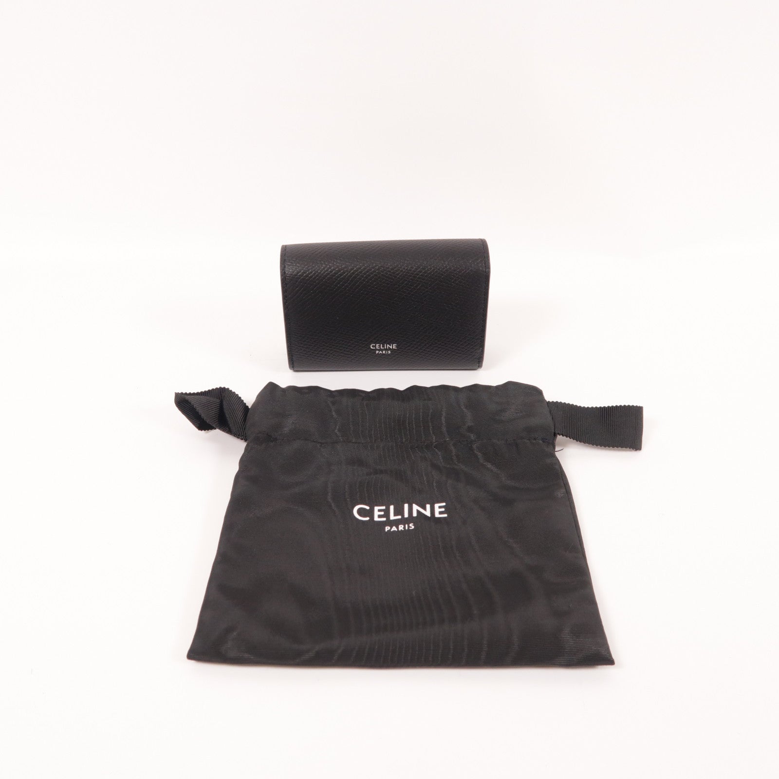 CELINE 牛皮皮革Card Holder銀扣卡片套