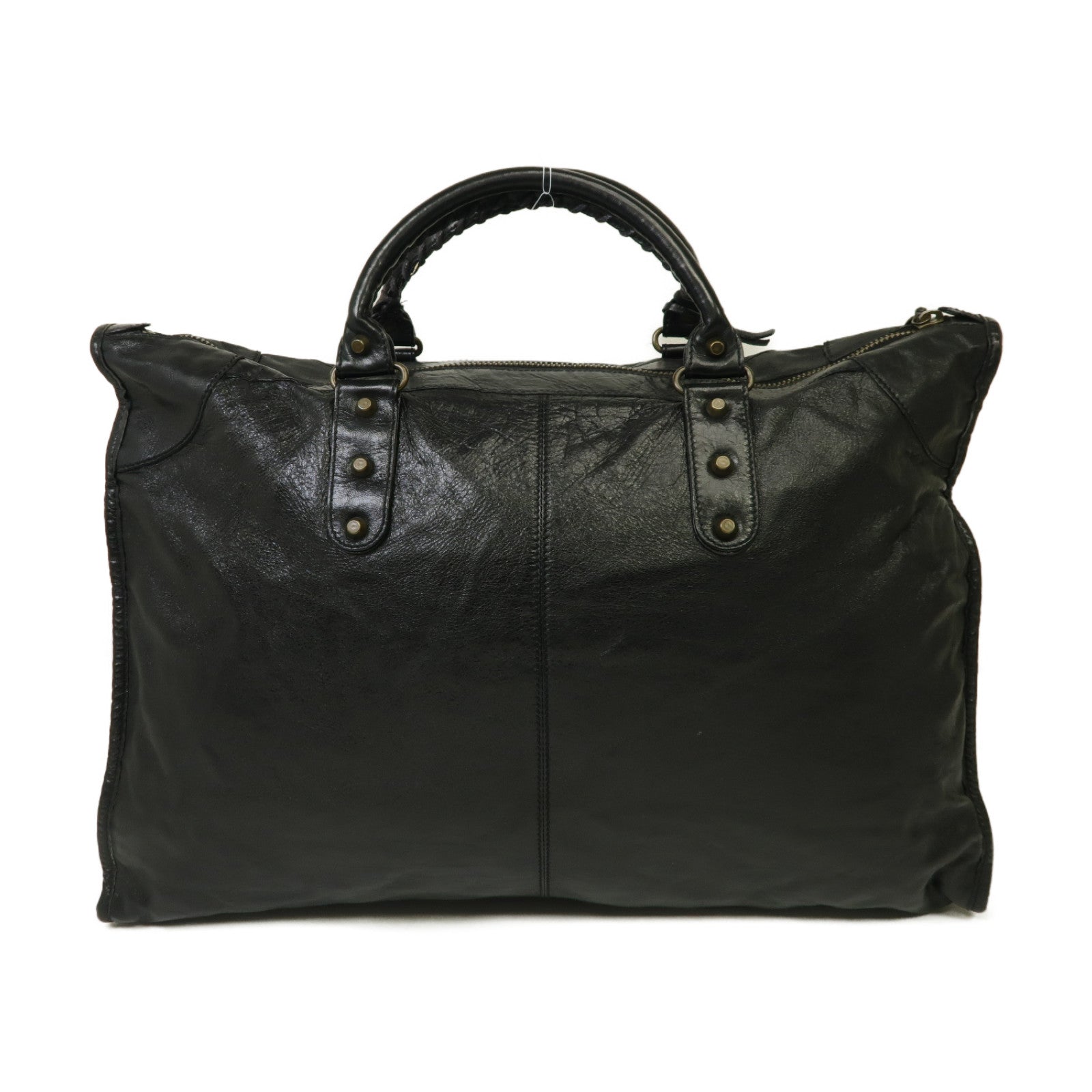 BALENCIAGA 牛皮皮革Weekender金扣肩背袋黒色