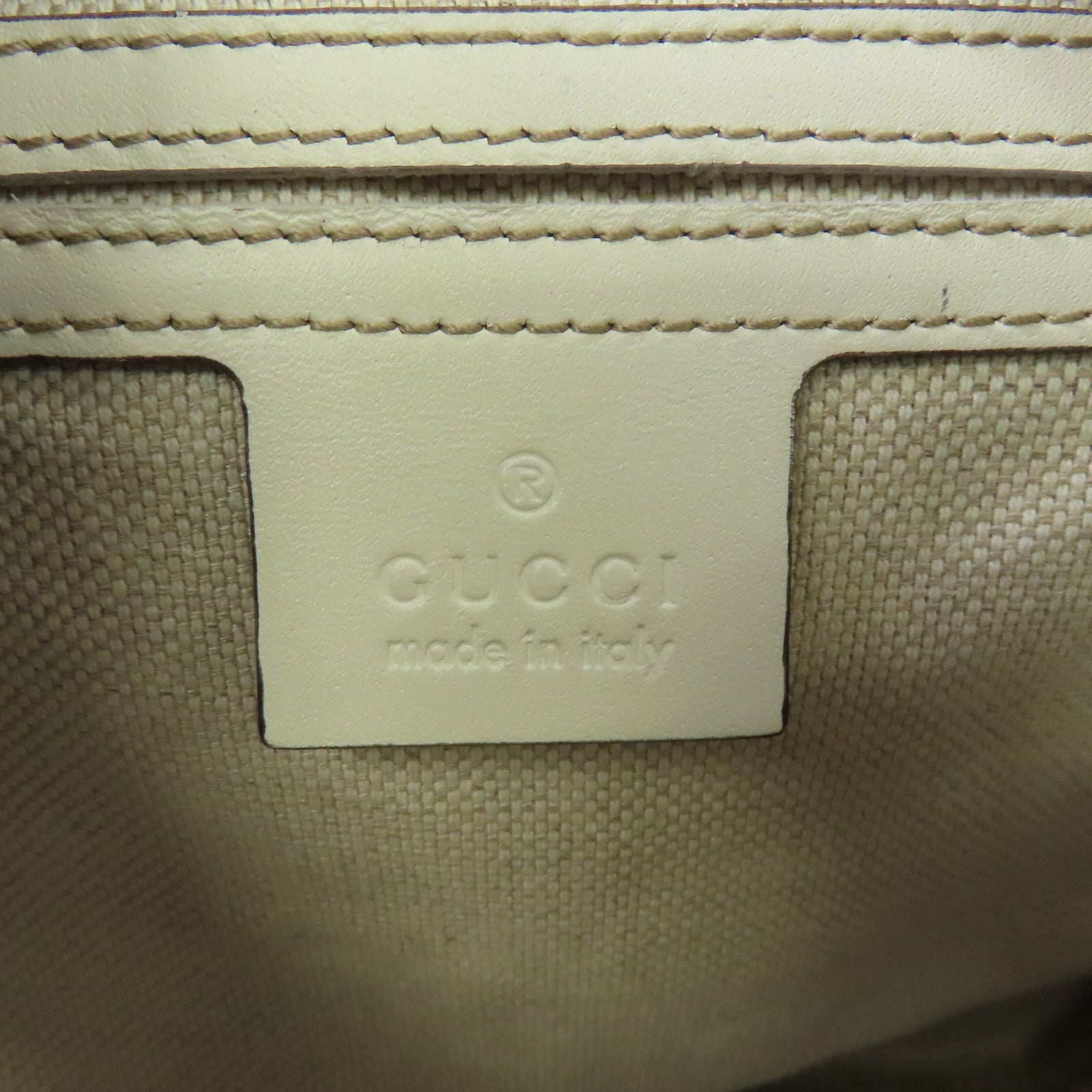 GUCCI 【激減優惠】塗層帆布Shoulder Bag金扣肩背袋白色
