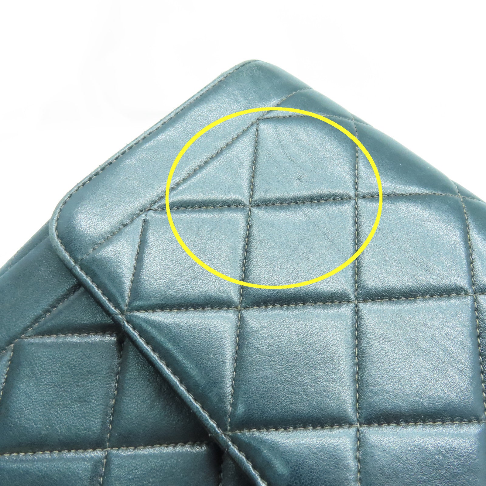 CHANEL 菱格羊皮皮革Chain Shoulder Bag金扣链带肩背袋黑色