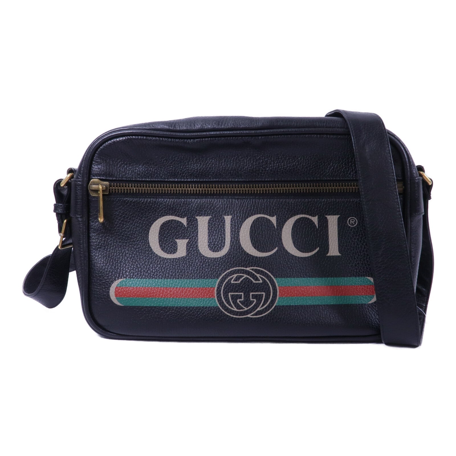 GUCCI 牛皮皮革Logo Print Messenger Bag肩背袋