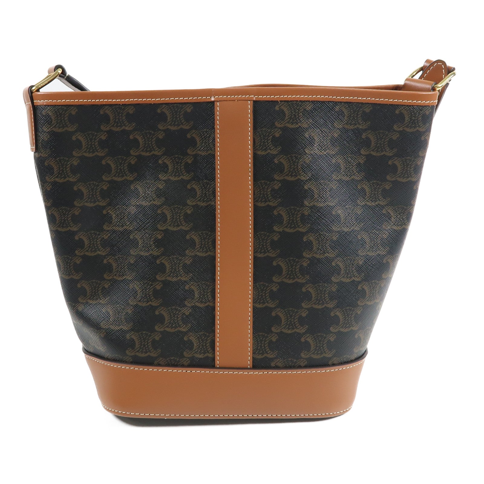 CELINE 塗層帆布Small Bucket金扣肩背袋