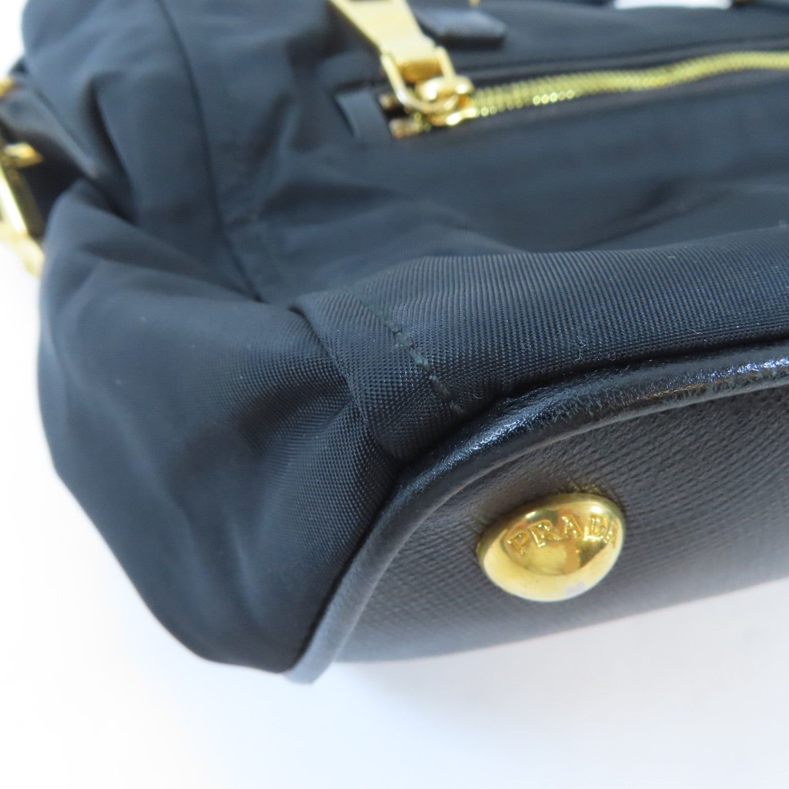 PRADA 【激減優惠】尼龍2 Way Shoulder Bag金扣手挽肩背兩用袋黑色