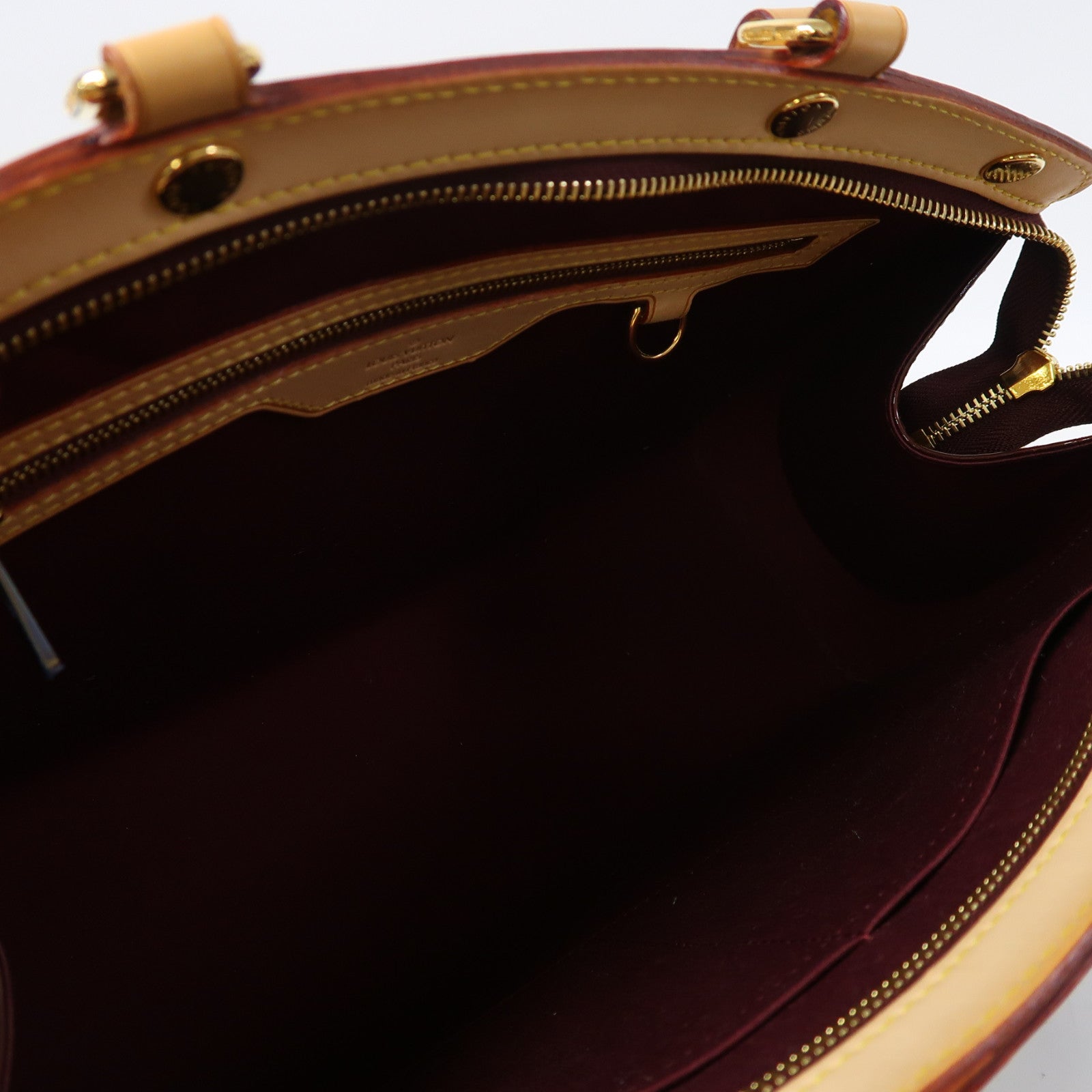 LOUIS VUITTON Monogram Vernis Brea MM金扣手挽肩背兩用袋酒紅色