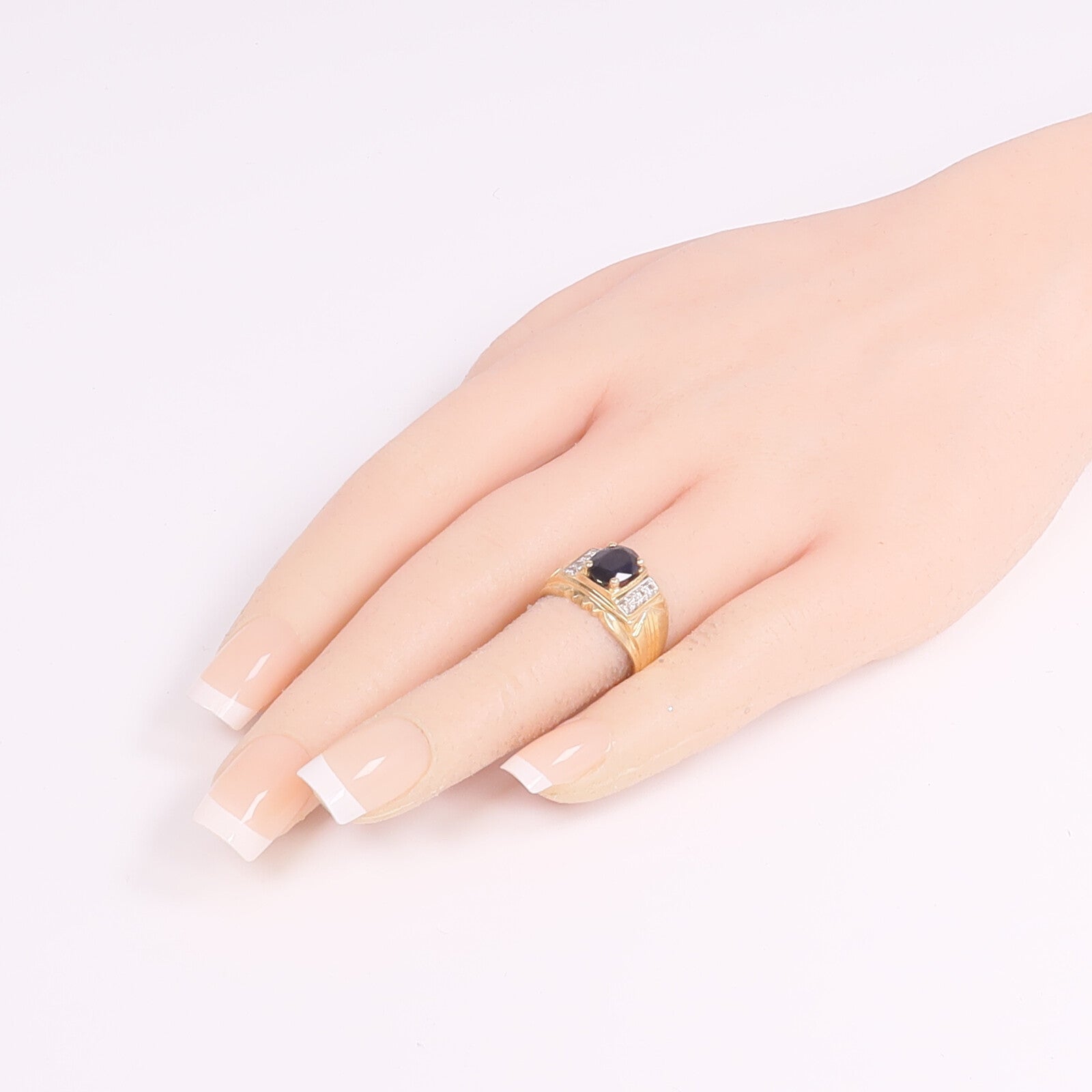 JEWELRY 18K黃金/白金Sapphire Diamond Ring藍寶石/鑽石戒指US#5.25