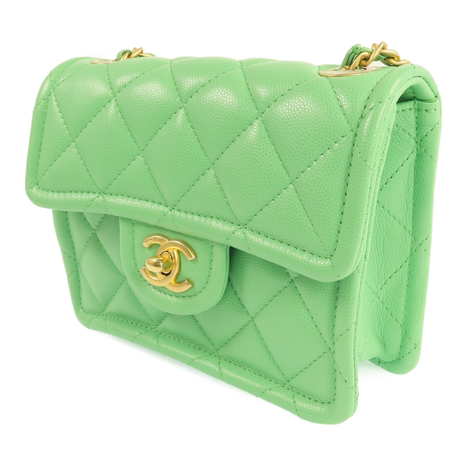 CHANEL 牛皮皮革Chain Shoulder金扣肩背包