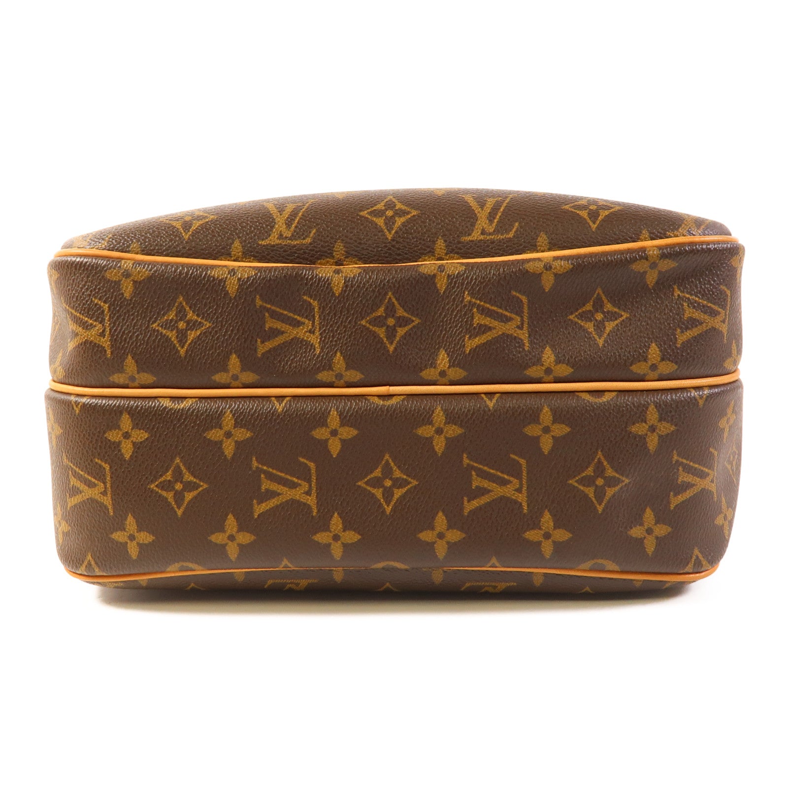 LOUIS VUITTON Monogram Reporter PM金扣肩背袋棕色