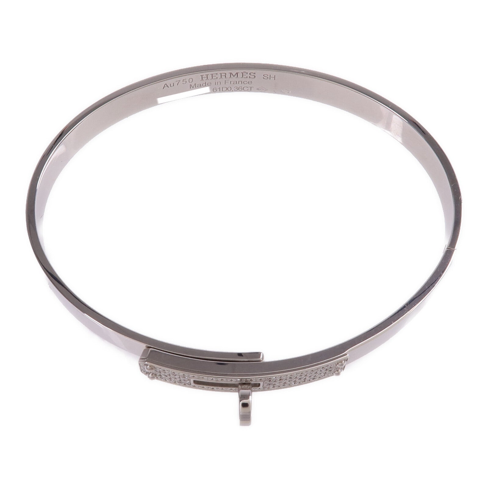 HERMES 18K白金Kelly Bracelet Small Model鑽石手鐲